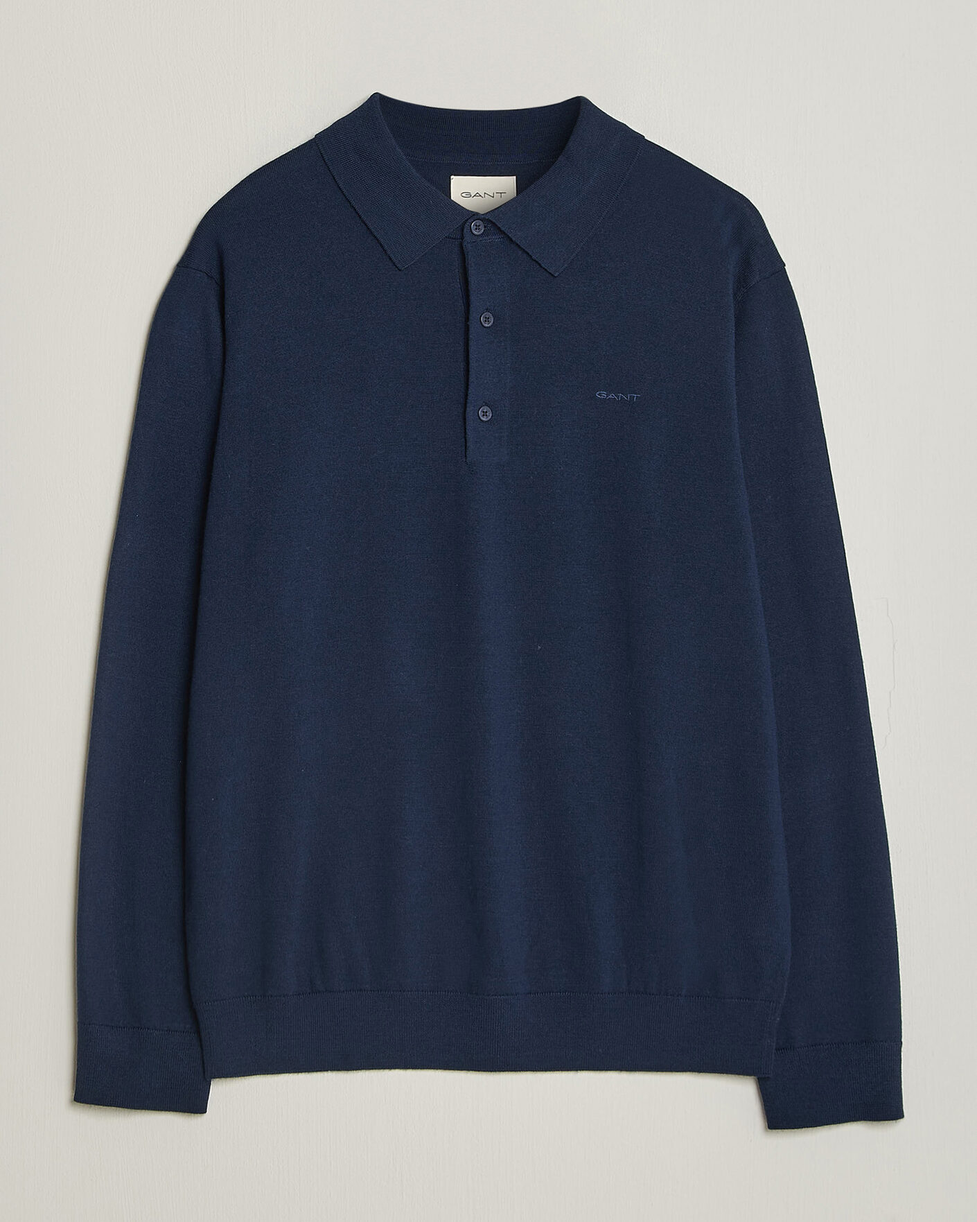 Hombres | Jerséis y prendas de punto | Gant | Extrafine Merino Knitted Polo Marine