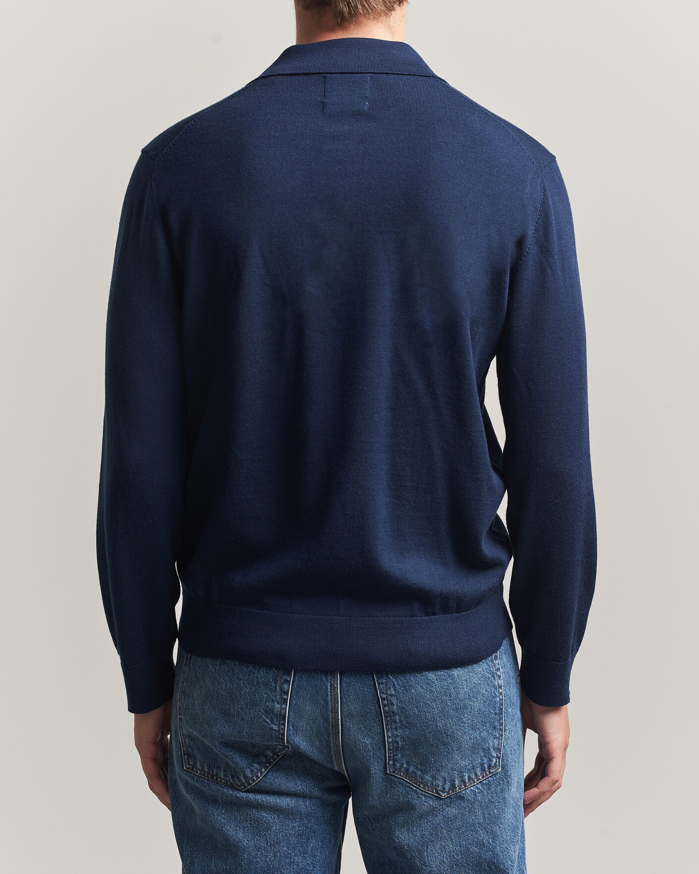 Hombres | Jerséis y prendas de punto | Gant | Extrafine Merino Knitted Polo Marine