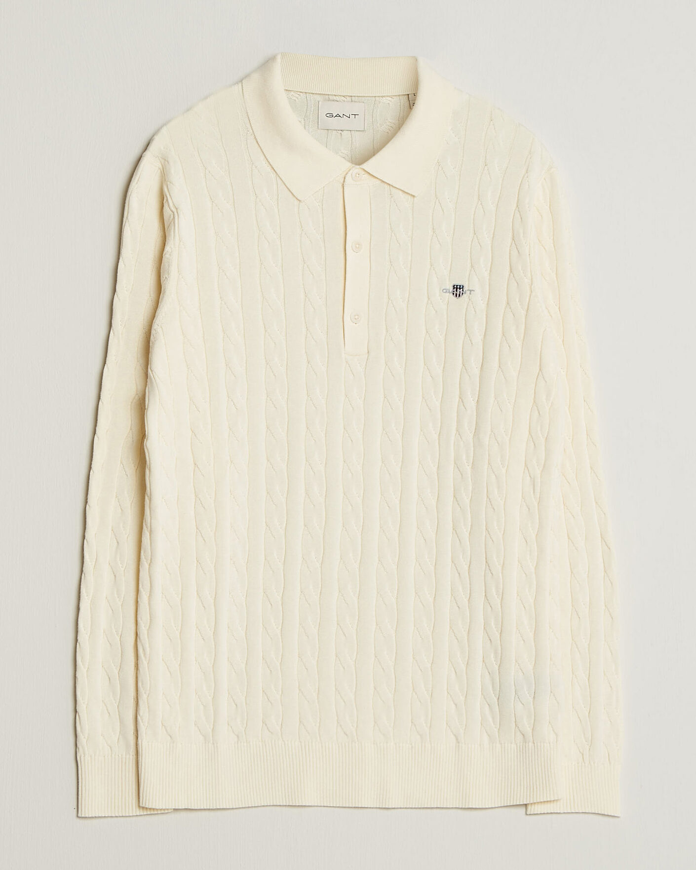 Hombres | Jerséis y prendas de punto | Gant | Cotton Cable Polo Cream