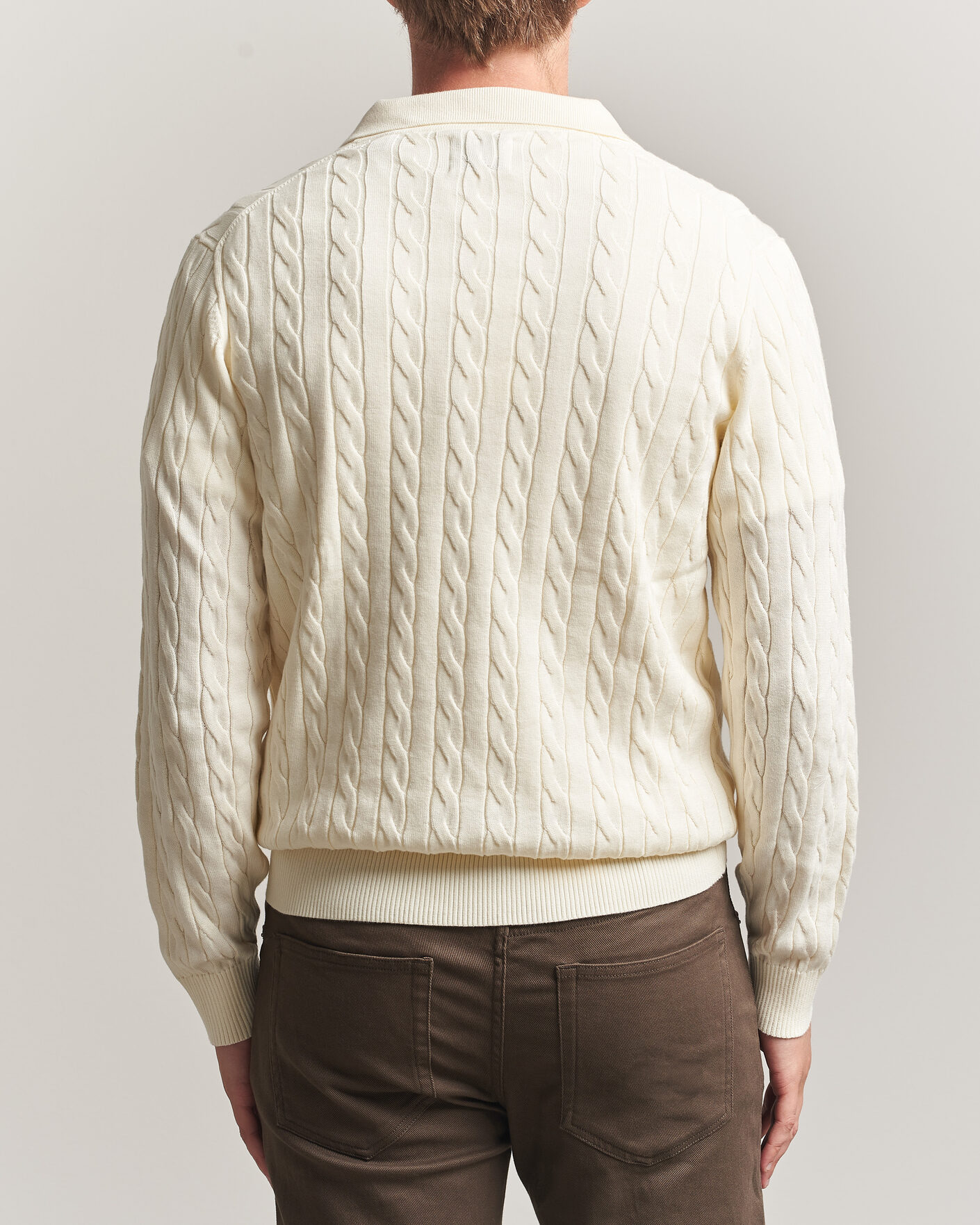 Hombres | Jerséis y prendas de punto | Gant | Cotton Cable Polo Cream