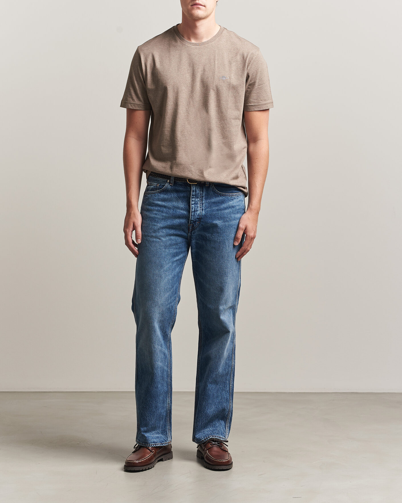 Hombres | Camisetas | Gant | The Original T-Shirt Dark Hazelnut Melange