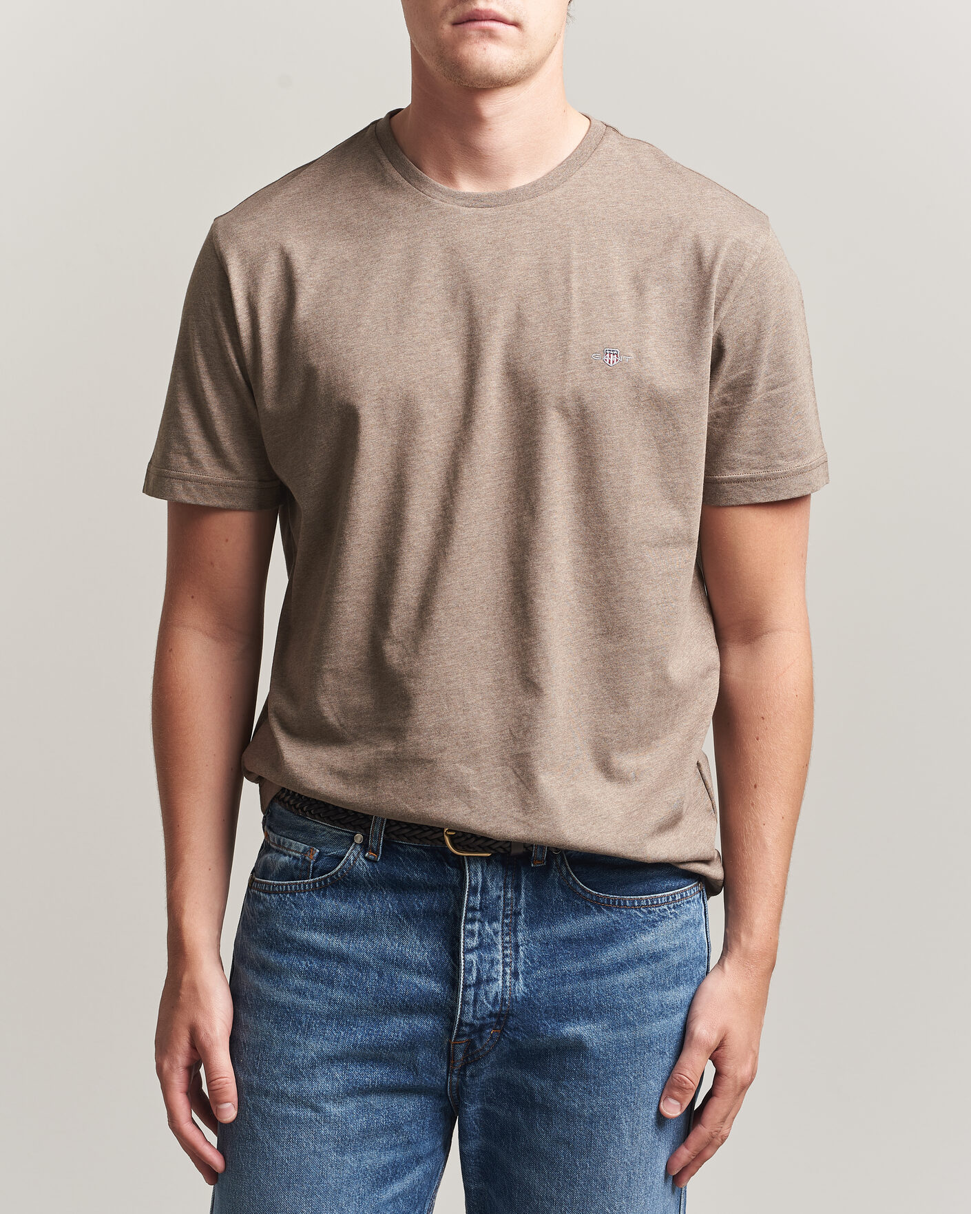 Hombres | Camisetas | Gant | The Original T-Shirt Dark Hazelnut Melange
