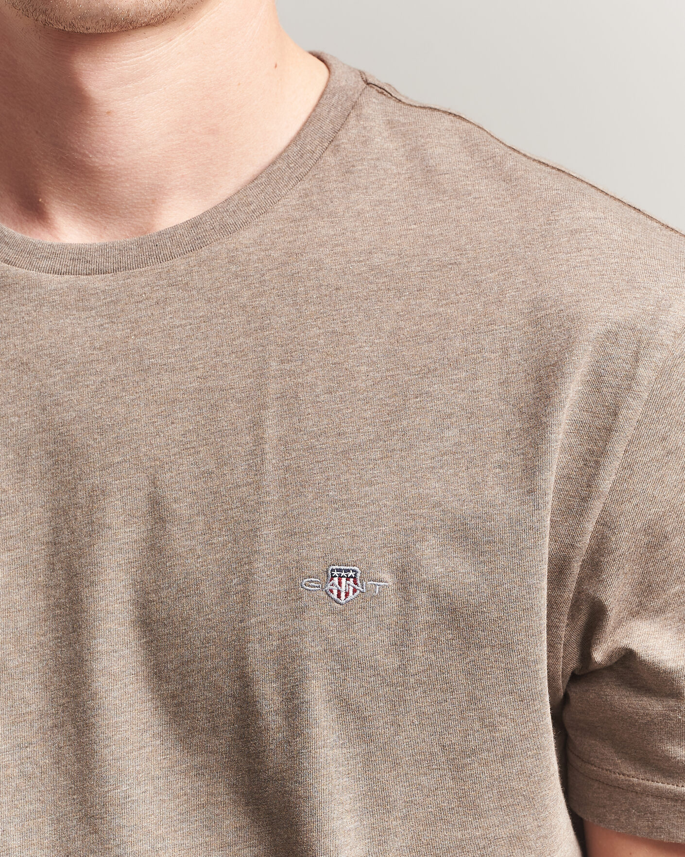Hombres | Camisetas | Gant | The Original T-Shirt Dark Hazelnut Melange