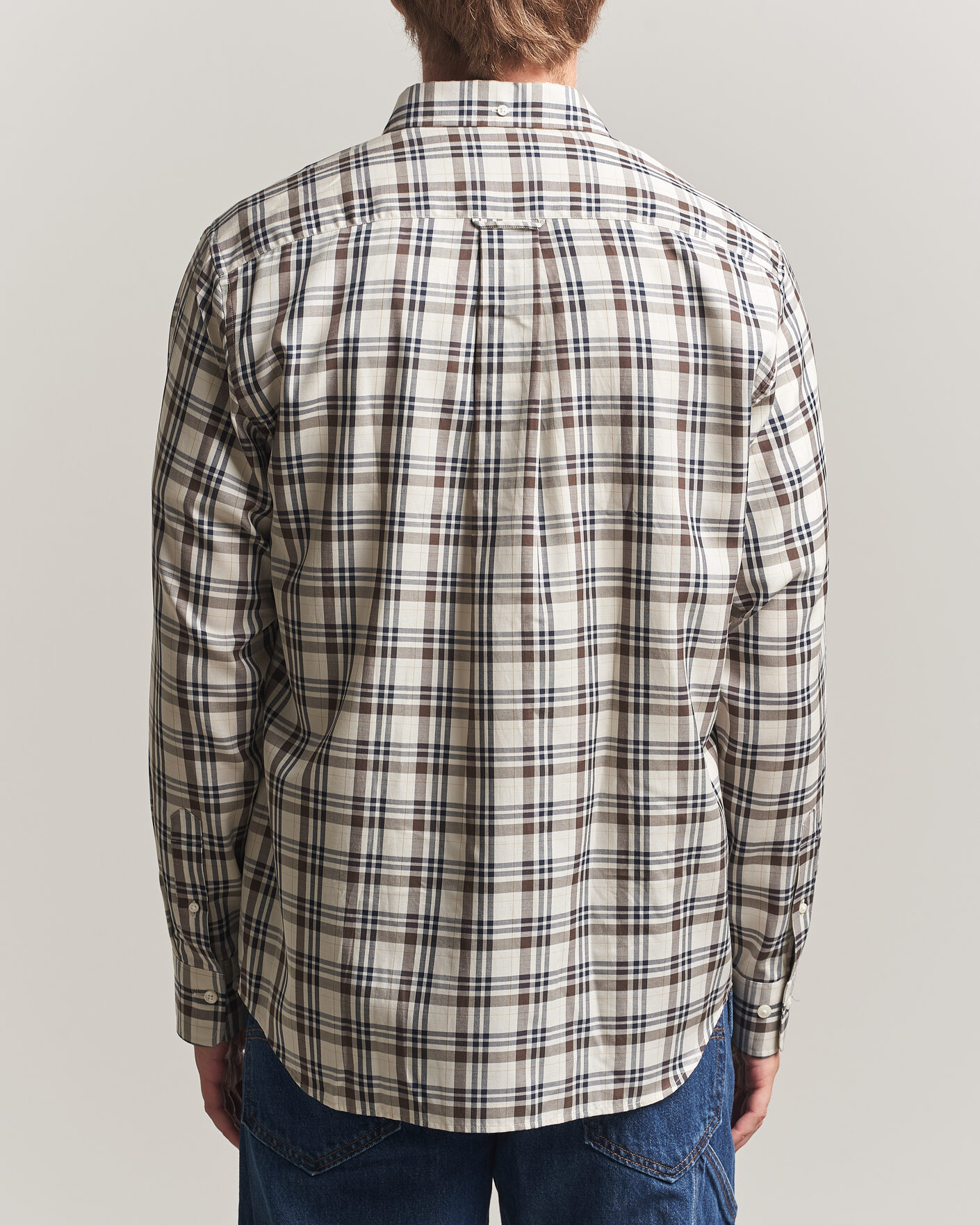Hombres | Camisas | Gant | Regular Fit Twill Checked Shirt Sand