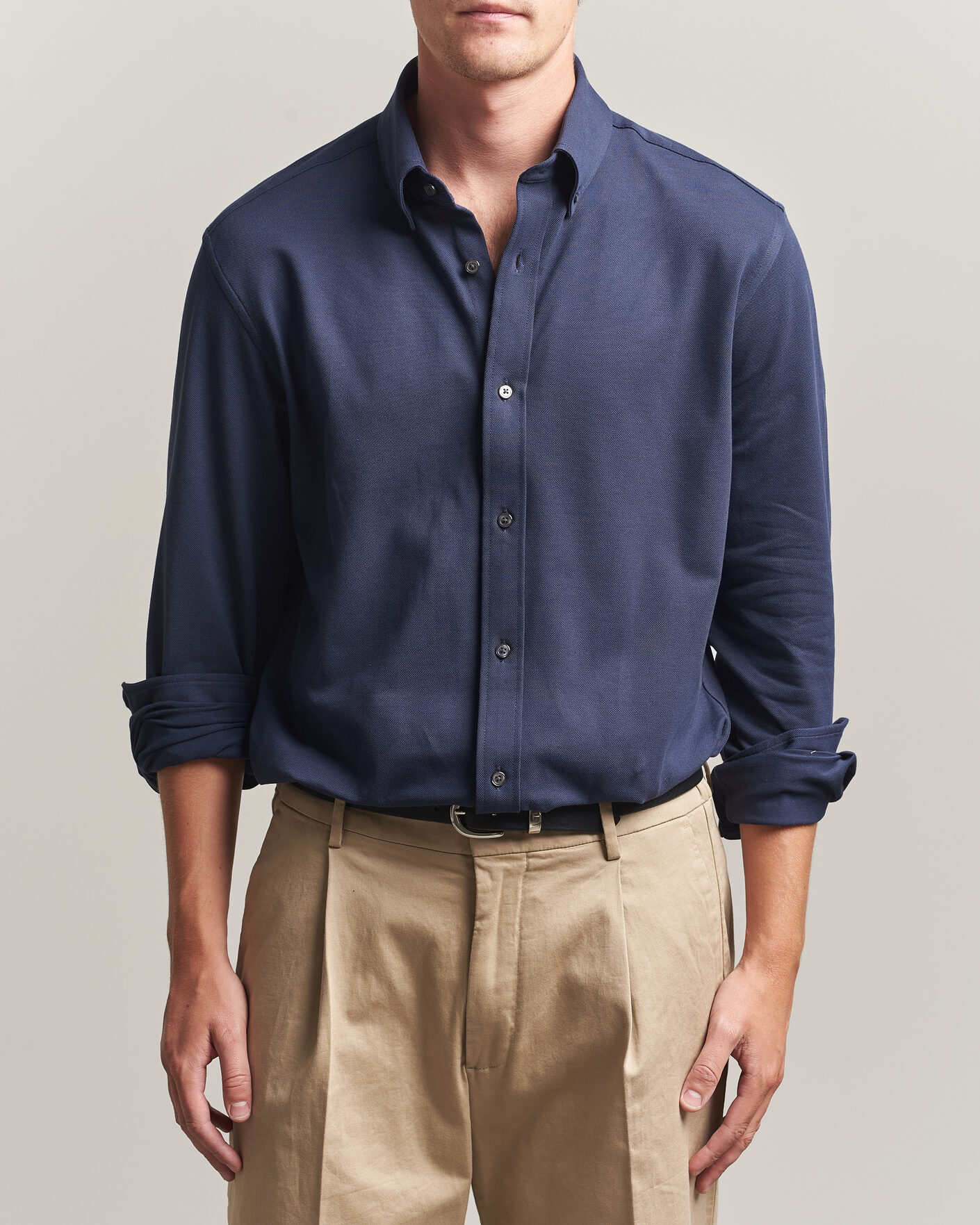 Hombres | Camisas | Gant | Regular Fit Jersey Pique Shirt Marine