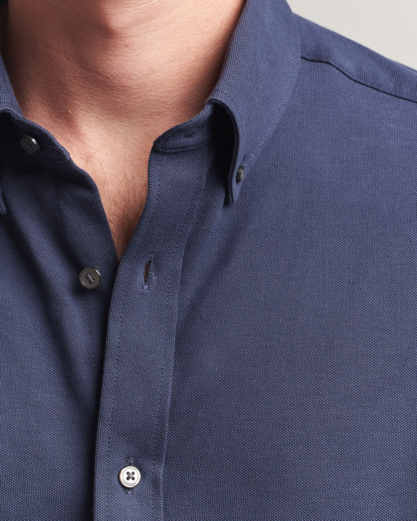 Hombres | Camisas | Gant | Regular Fit Jersey Pique Shirt Marine