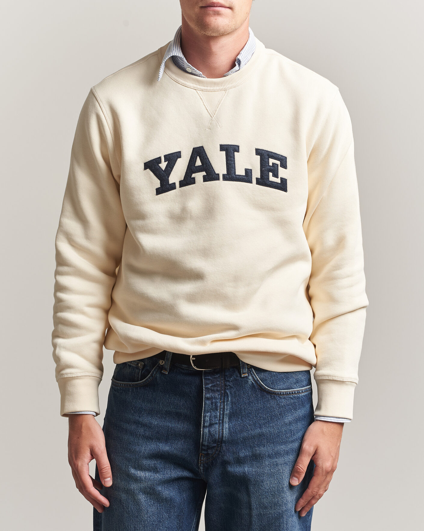 Hombres | Jerséis y prendas de punto | Gant | YALE Crew Neck Sweatshirt Cream