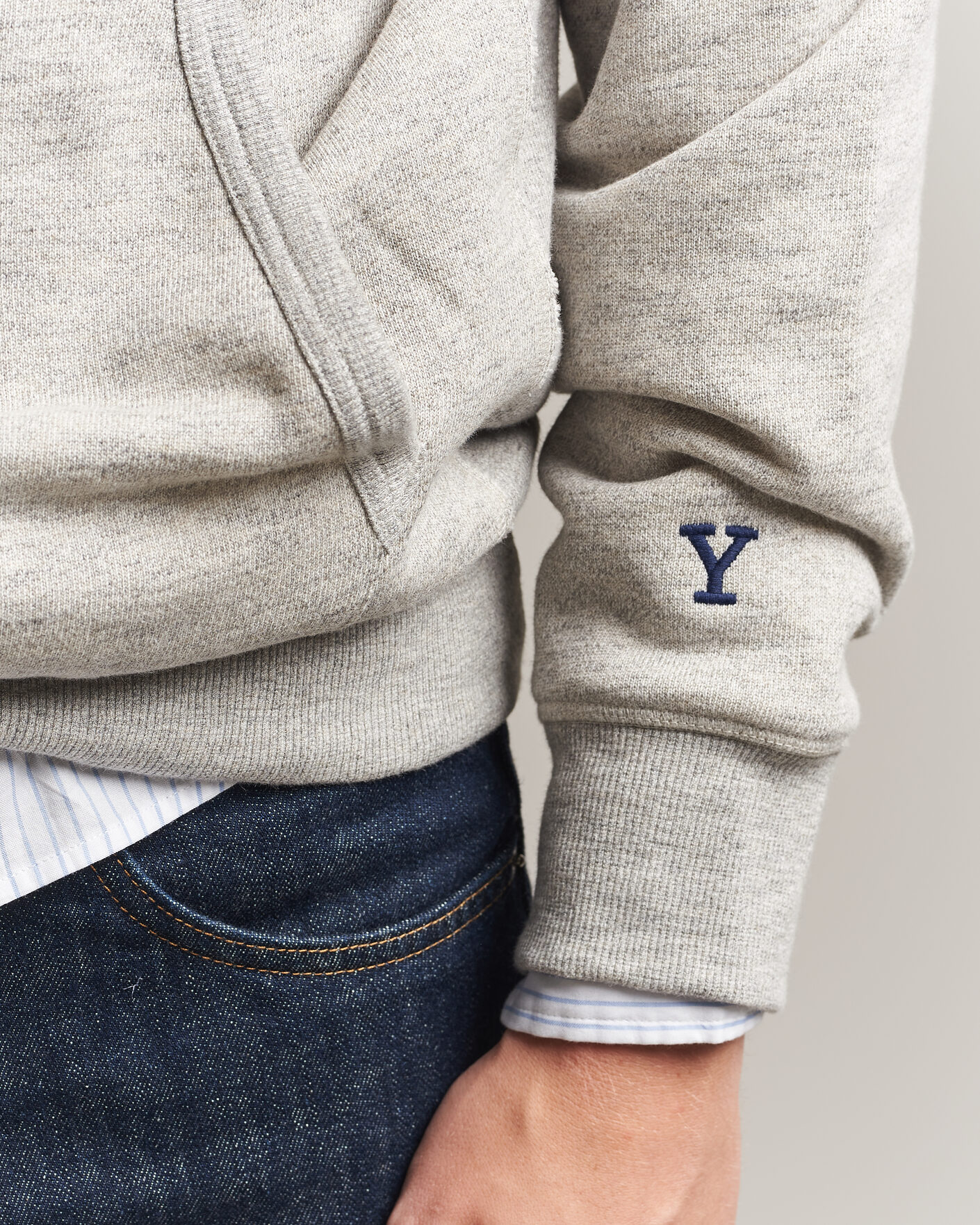 Hombres | Jerséis y prendas de punto | Gant | YALE Hoodie Grey Melange