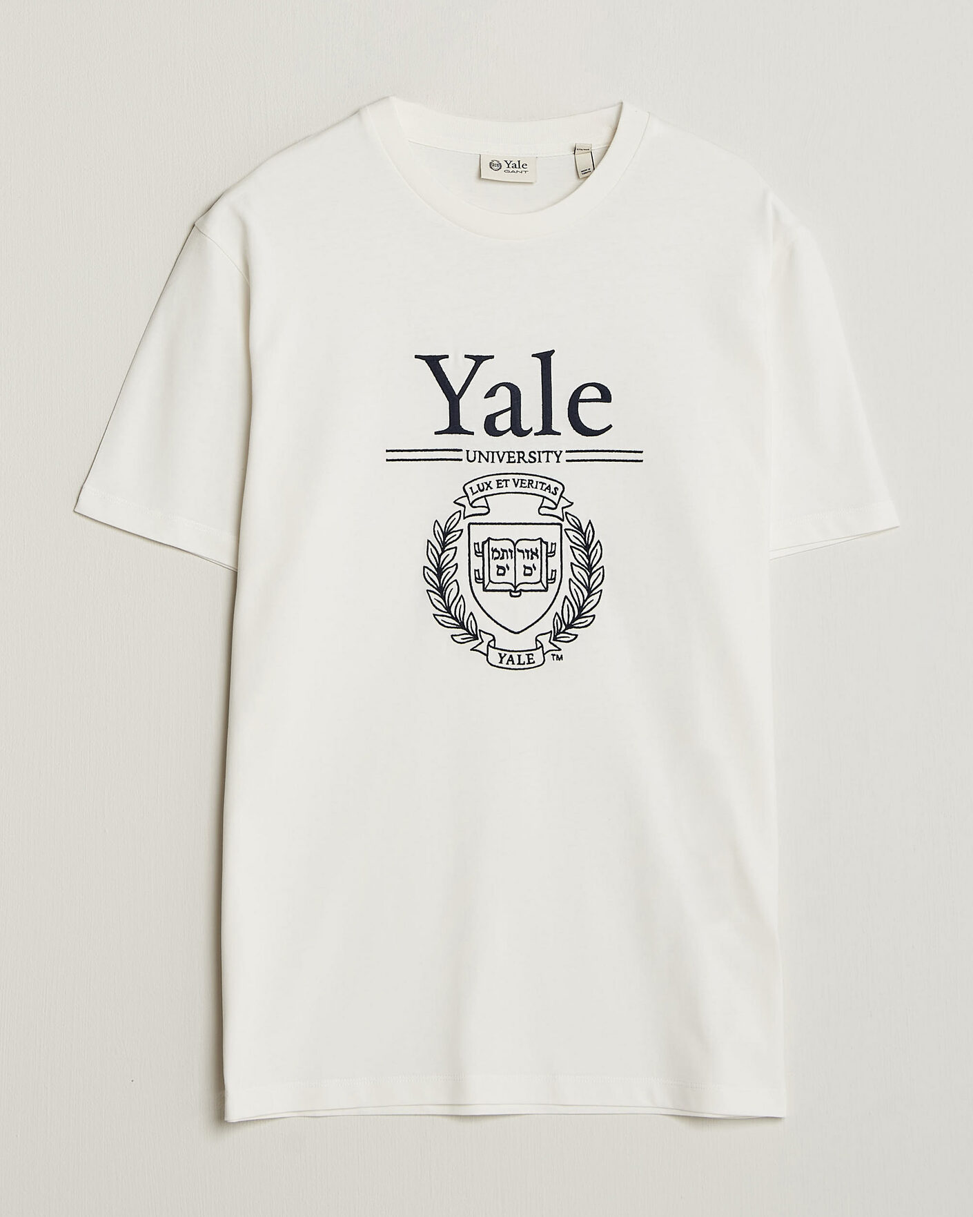 Hombres | Camisetas | Gant | YALE Crew Neck T-Shirt Eggshell