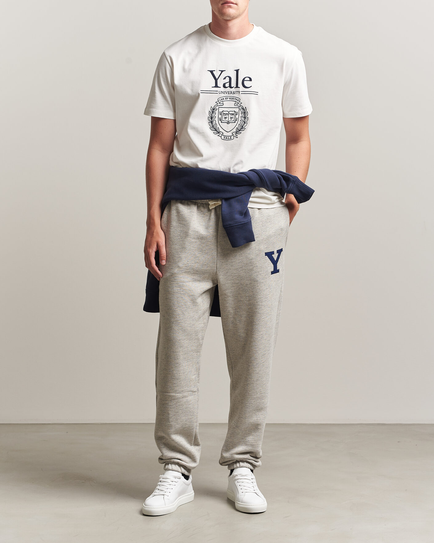 Hombres | Pantalones | Gant | YALE Sweatpants Grey Melange