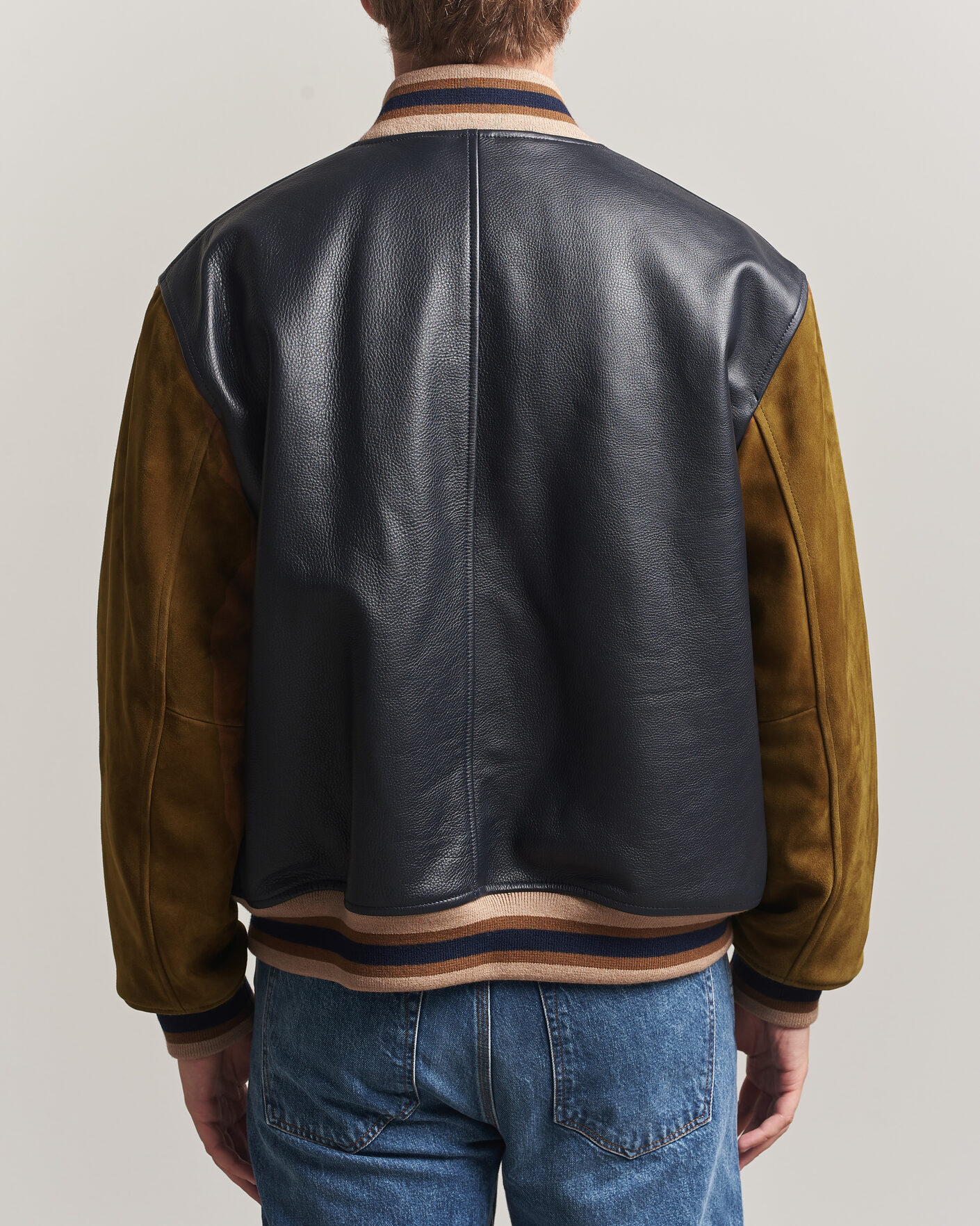 Hombres | Abrigos y chaquetas | Gant | YALE Suede/Leather Varsity Jacket Navy