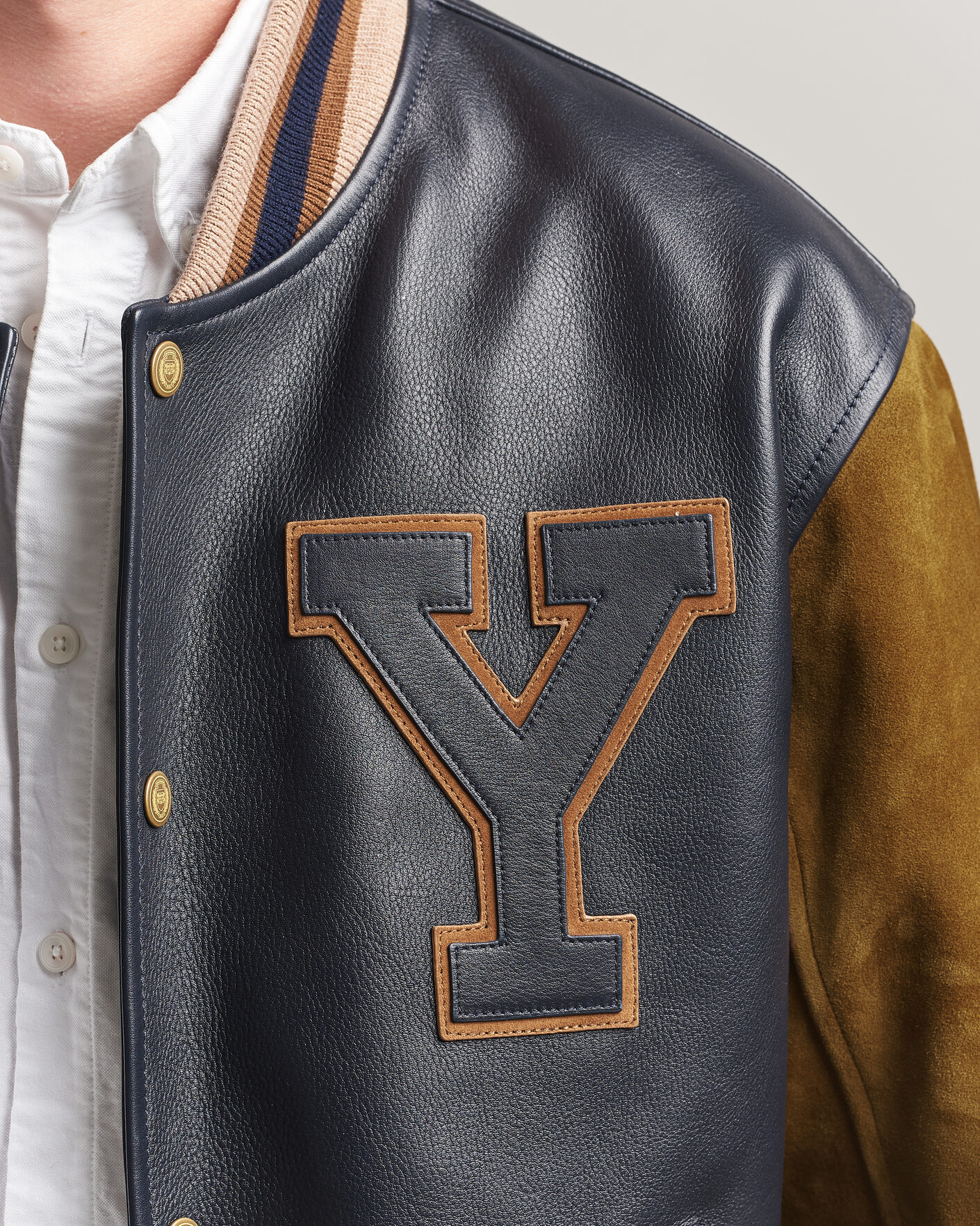 Hombres | Abrigos y chaquetas | Gant | YALE Suede/Leather Varsity Jacket Navy