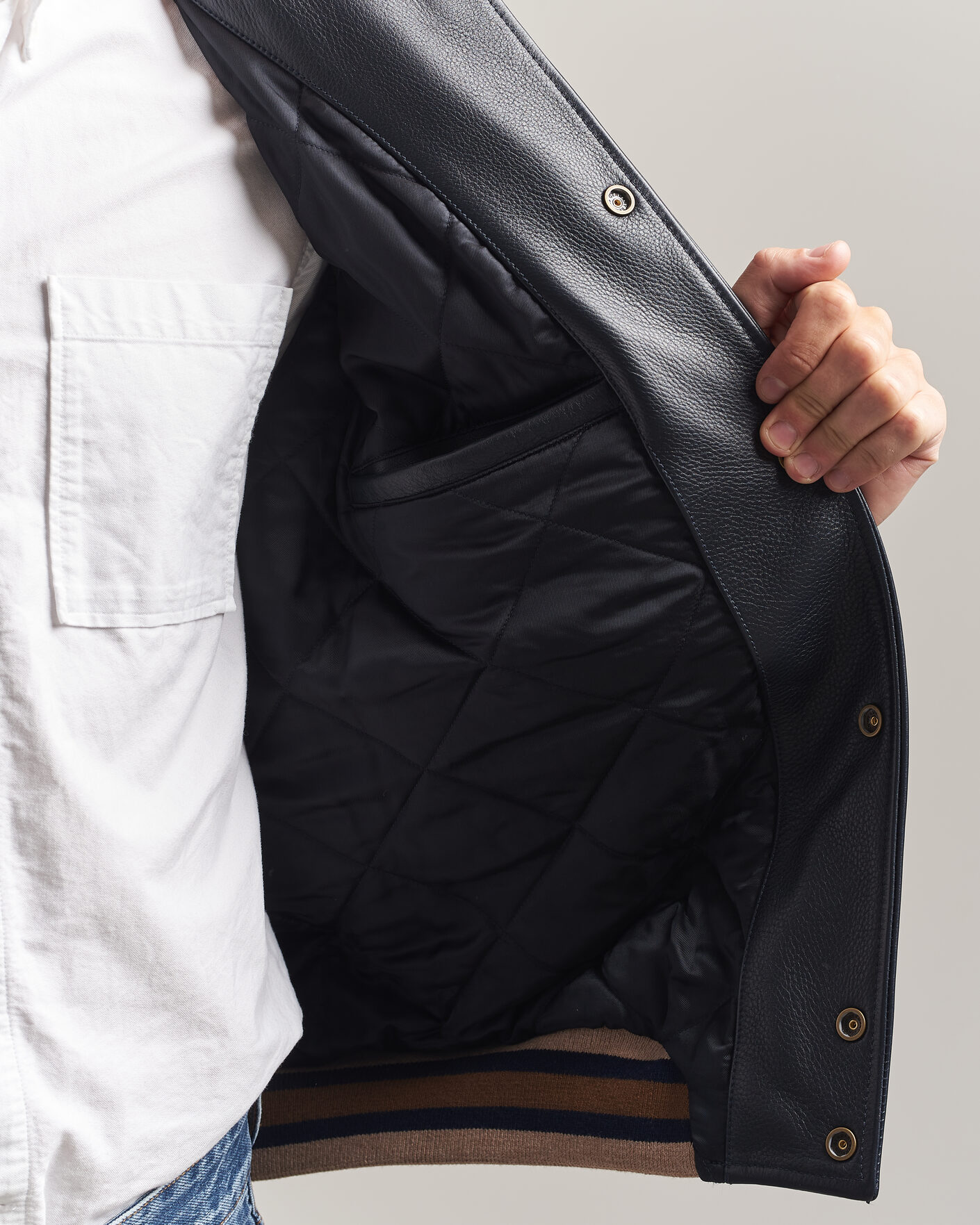 Hombres | Abrigos y chaquetas | Gant | YALE Suede/Leather Varsity Jacket Navy