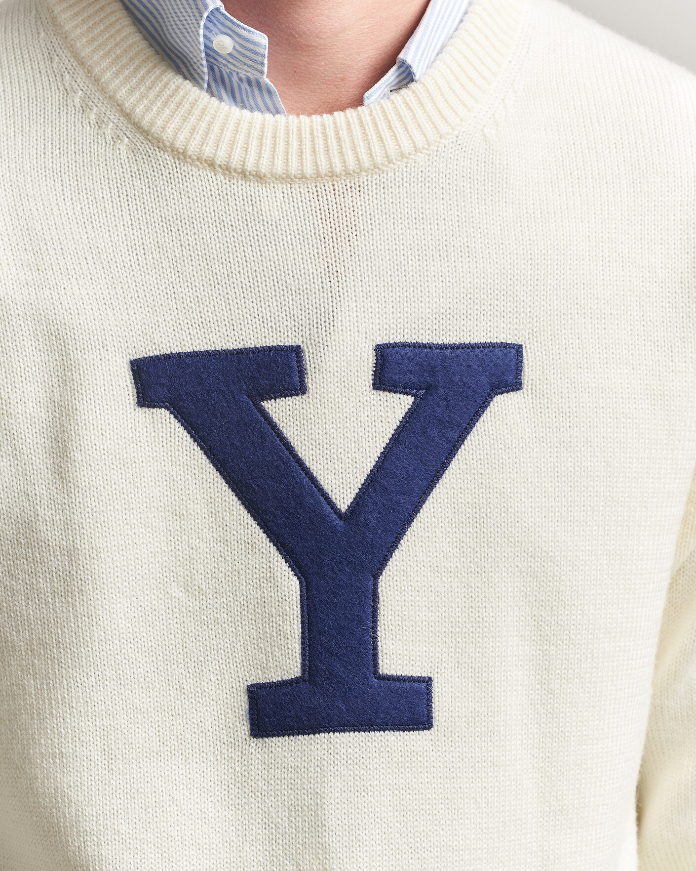 Hombres | Jerséis y prendas de punto | Gant | YALE Merino Crew Neck Cream