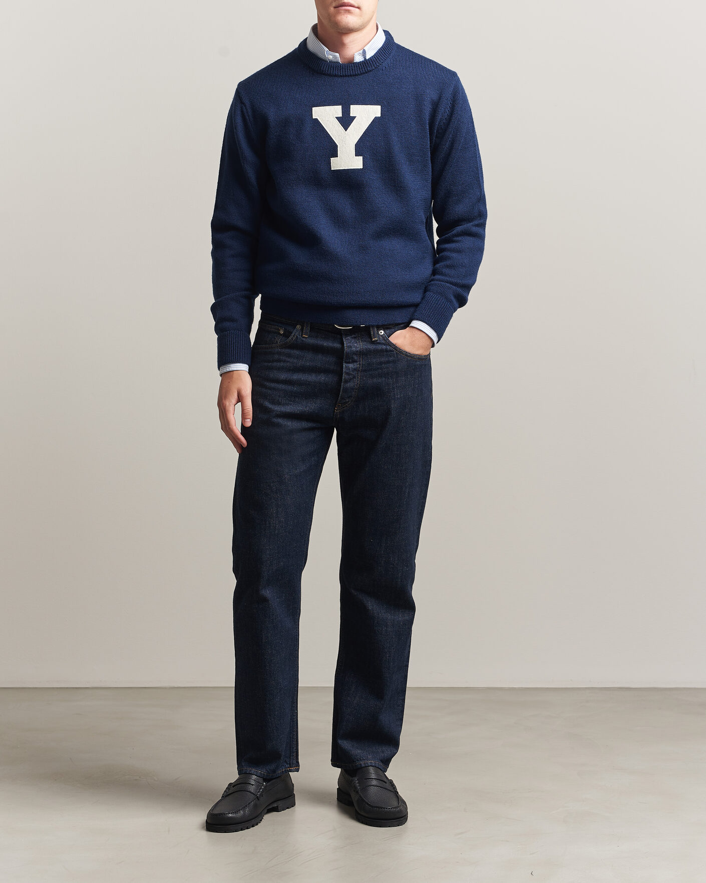 Hombres | Jerséis y prendas de punto | Gant | YALE Merino Crew Neck Marine