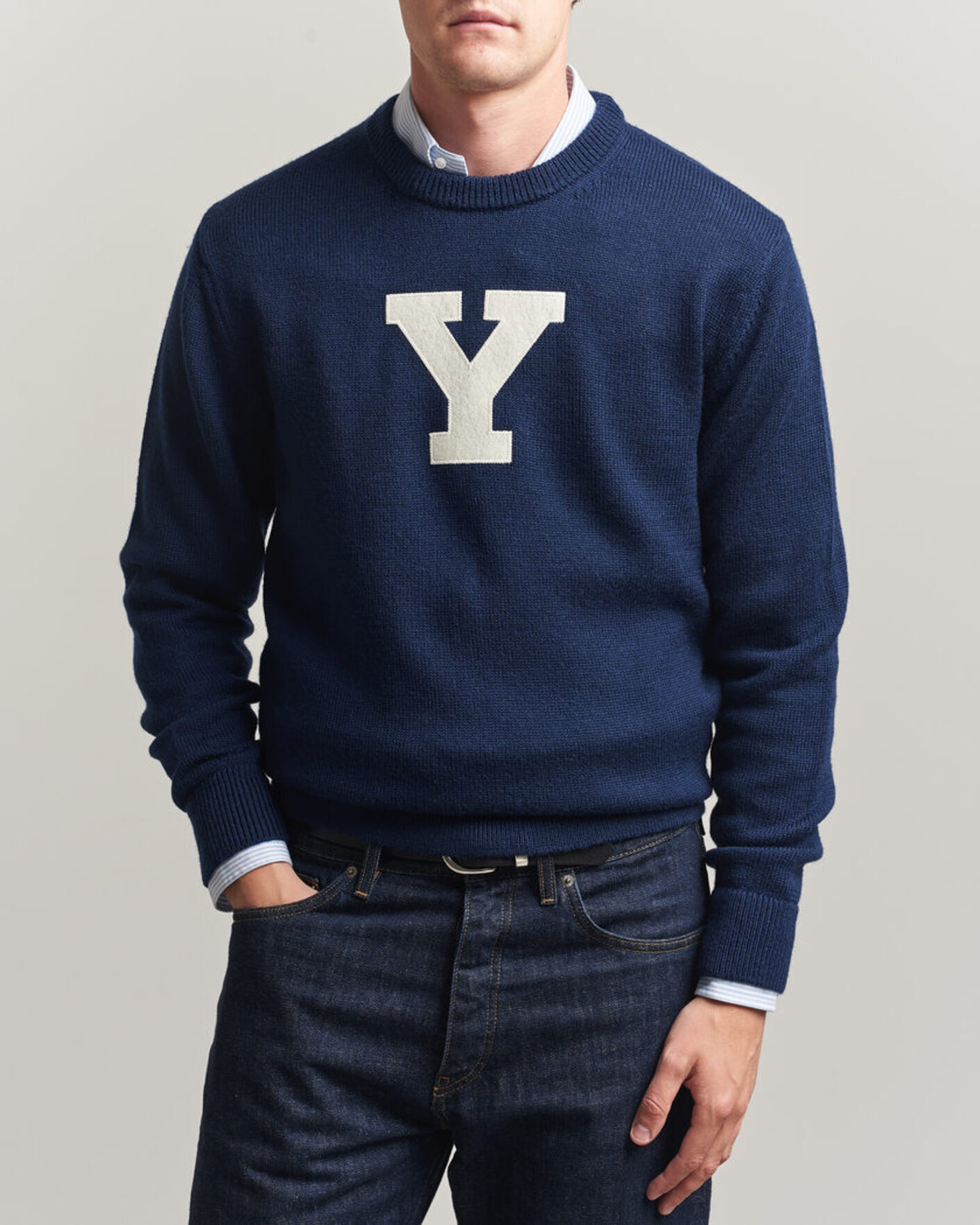 Hombres | Jerséis y prendas de punto | Gant | YALE Merino Crew Neck Marine