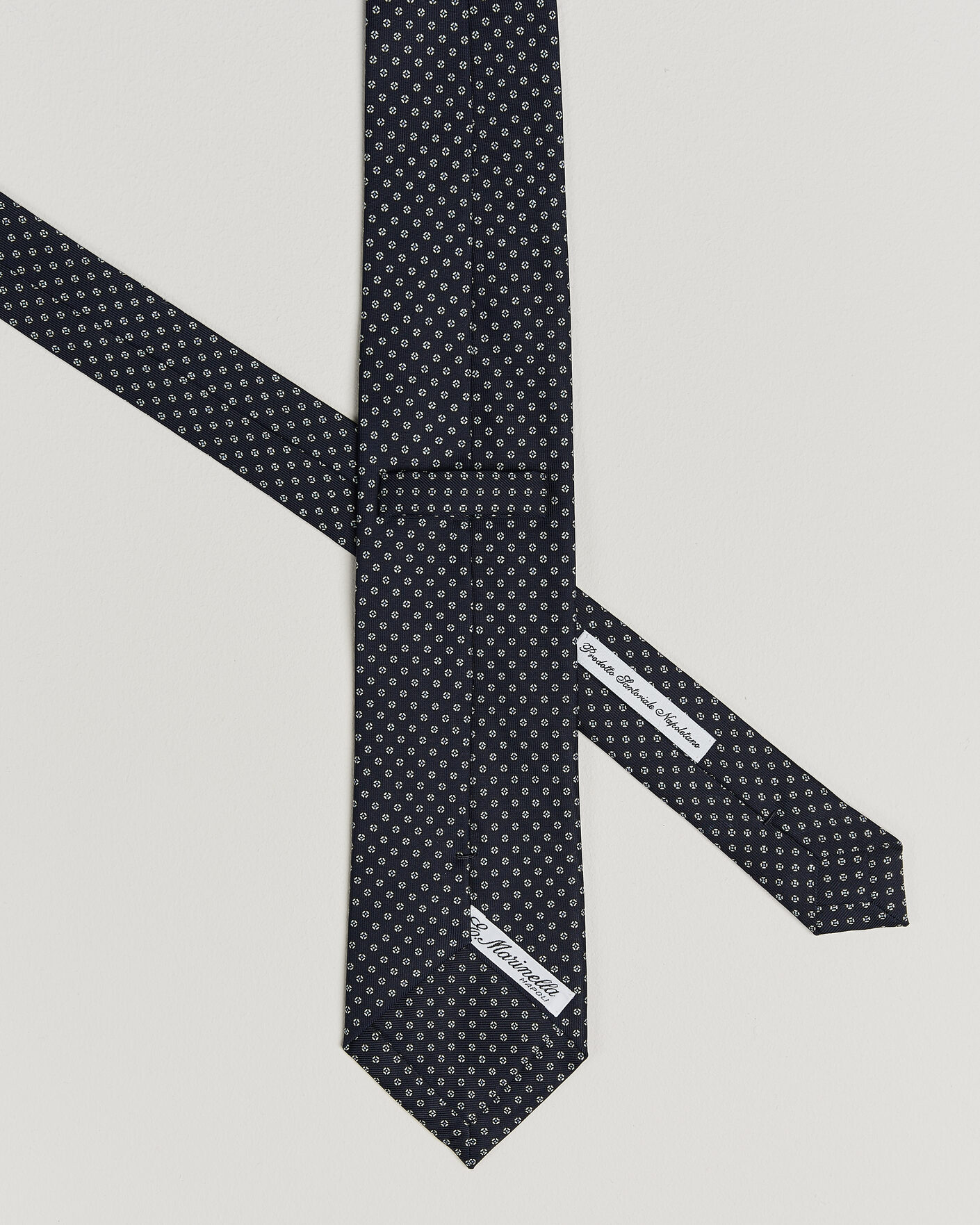Hombres | Corbatas | E. Marinella | 3-Fold Printed Silk Tie Navy