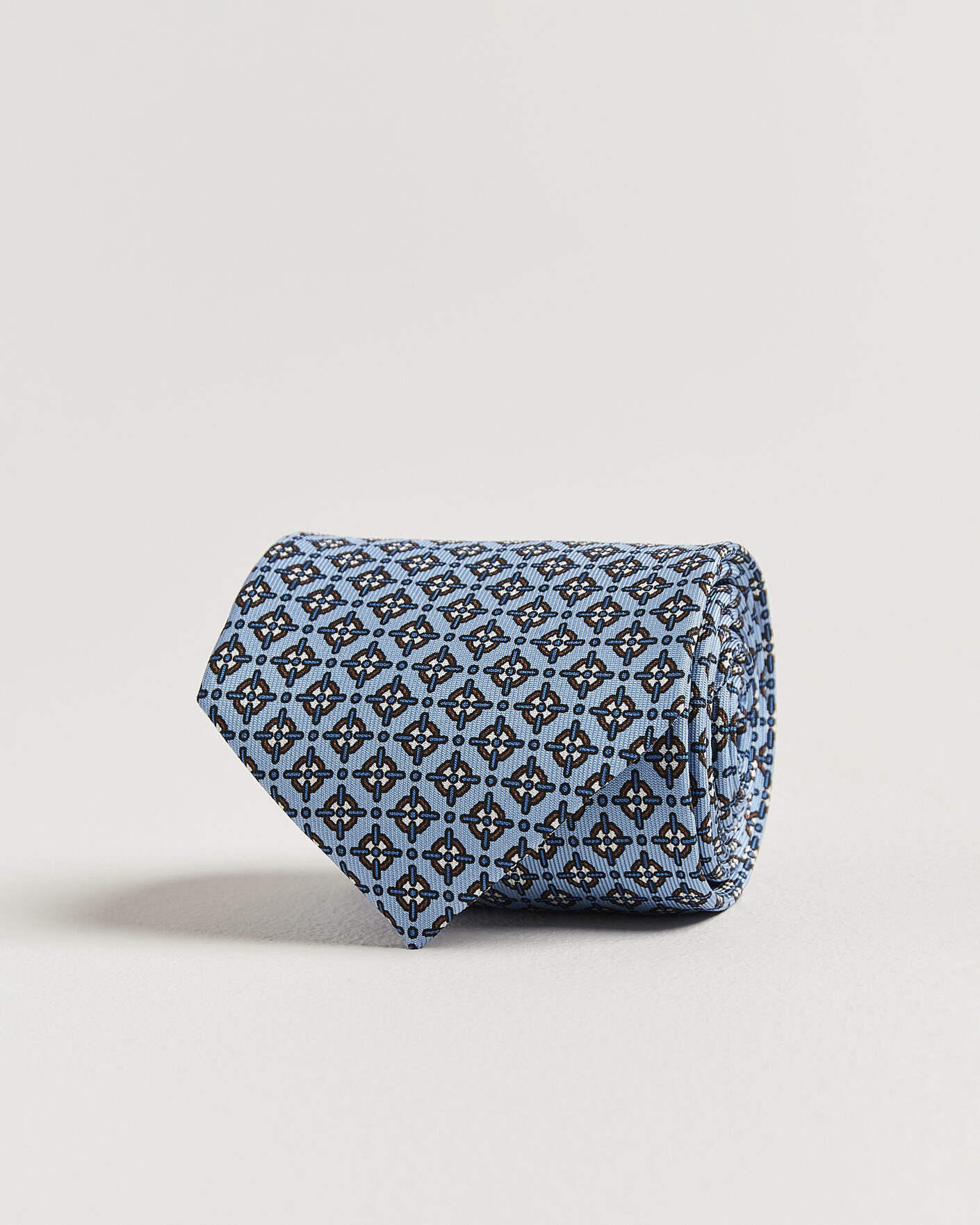 Hombres | Corbatas | E. Marinella | 3-Fold Printed Silk Tie Blue