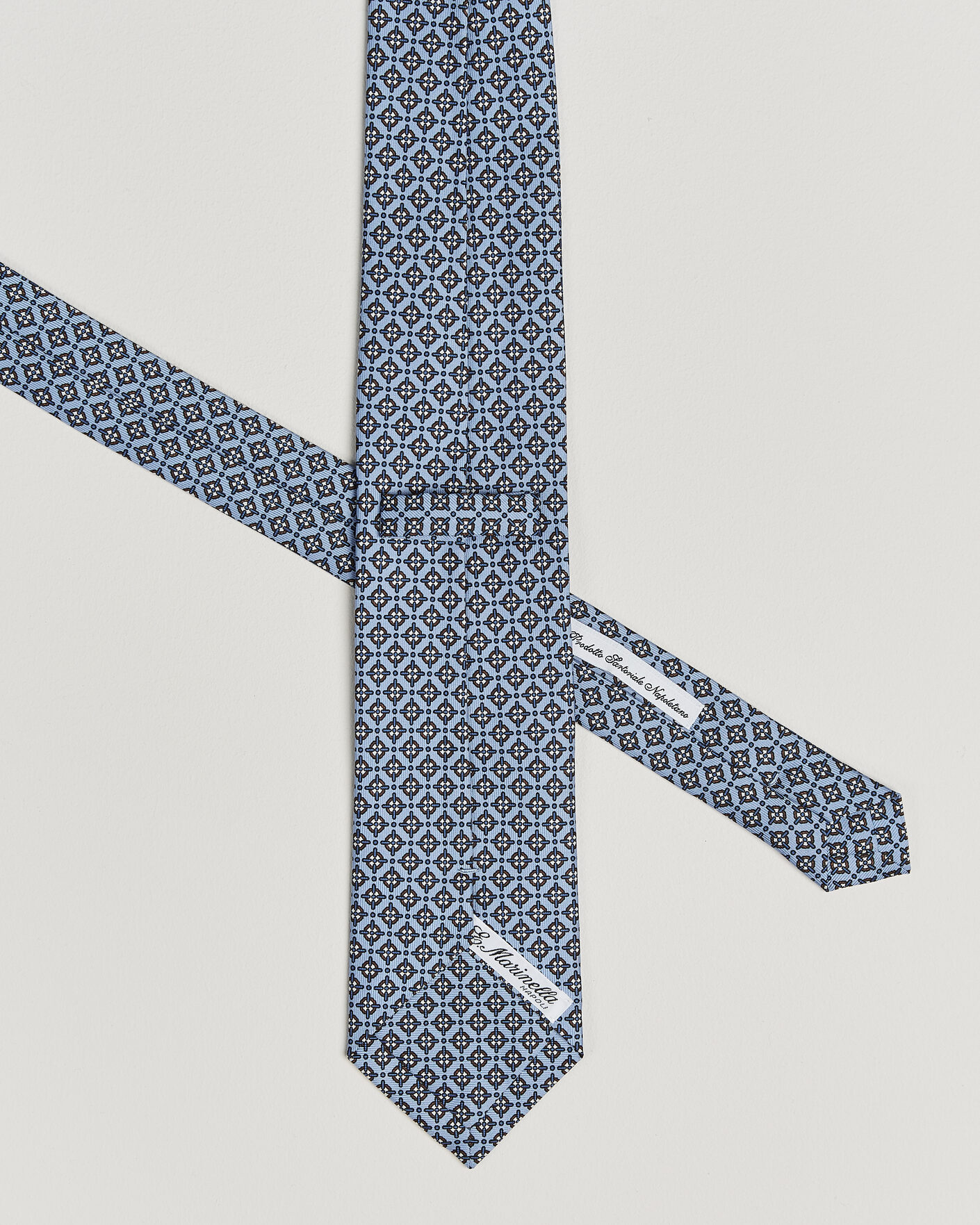 Hombres | Corbatas | E. Marinella | 3-Fold Printed Silk Tie Blue