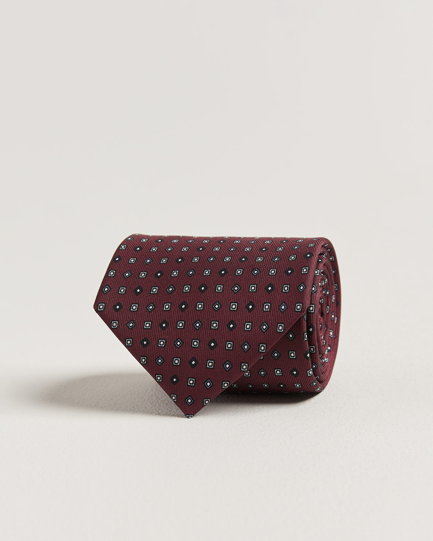 Hombres | Corbatas | E. Marinella | 3-Fold Printed Silk Tie Burgundy