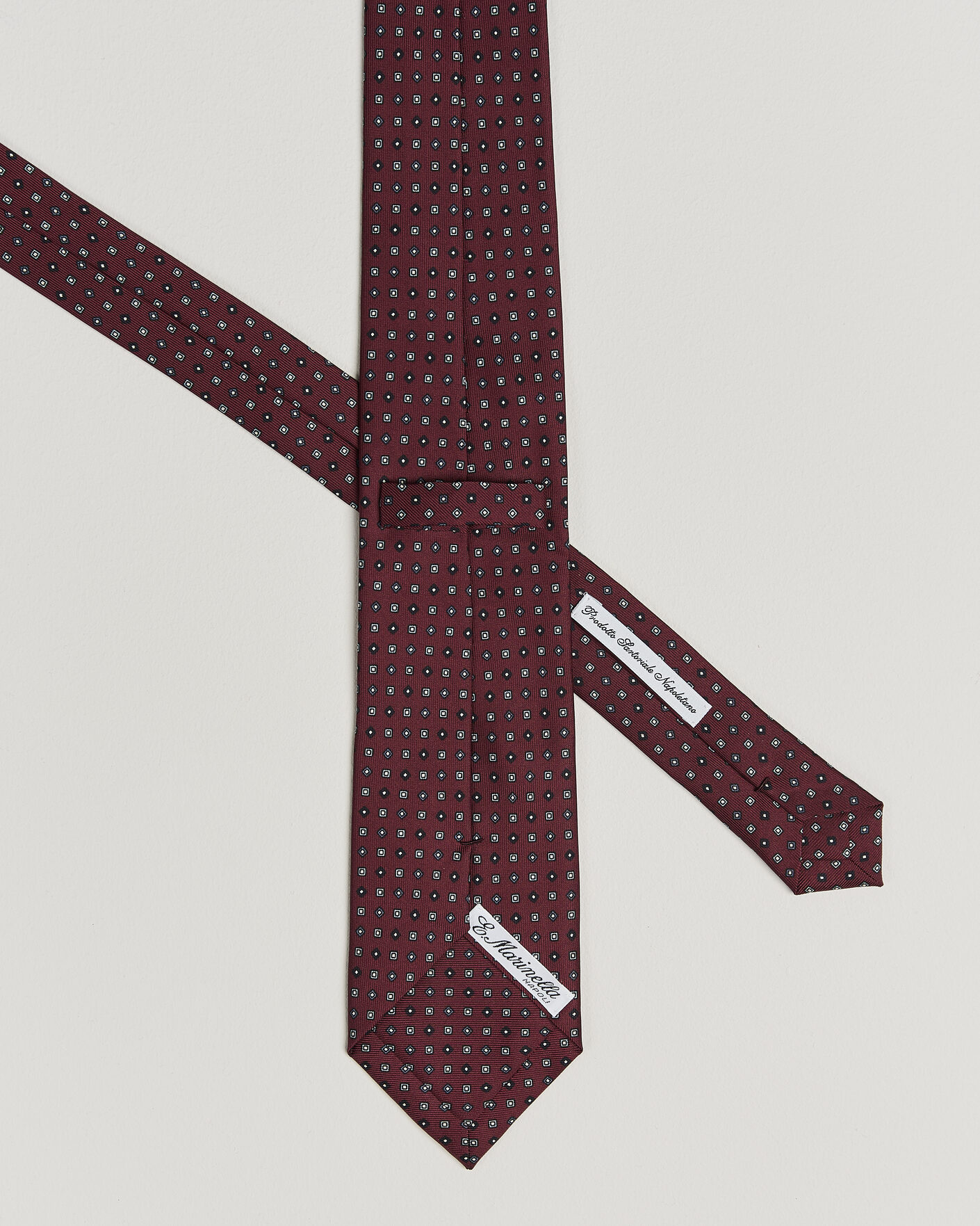 Hombres | Corbatas | E. Marinella | 3-Fold Printed Silk Tie Burgundy