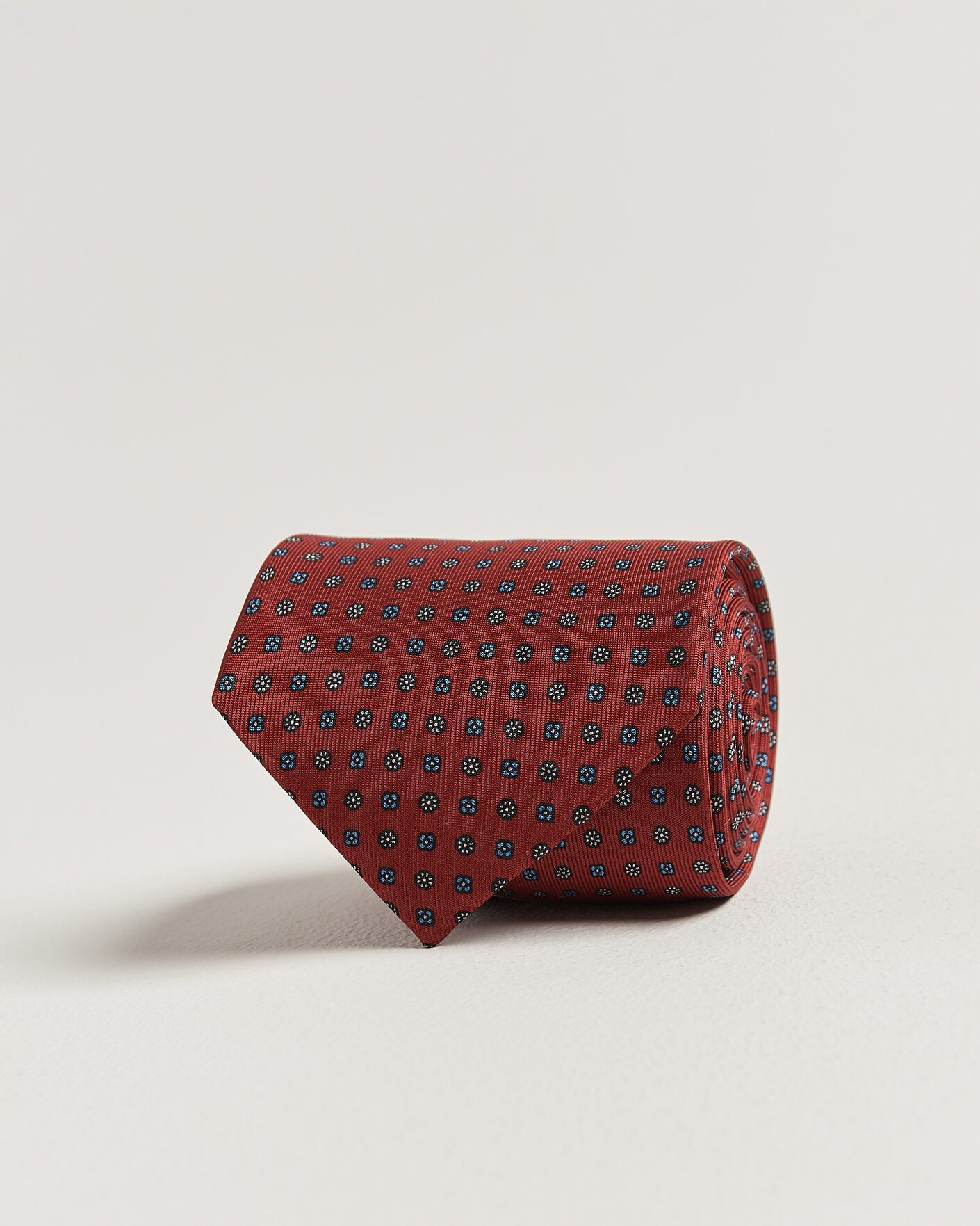 Hombres | Corbatas | E. Marinella | 3-Fold Printed Silk Tie Dark Red