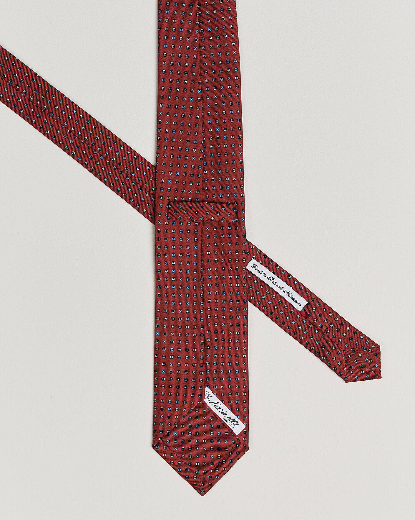 Hombres | Corbatas | E. Marinella | 3-Fold Printed Silk Tie Dark Red