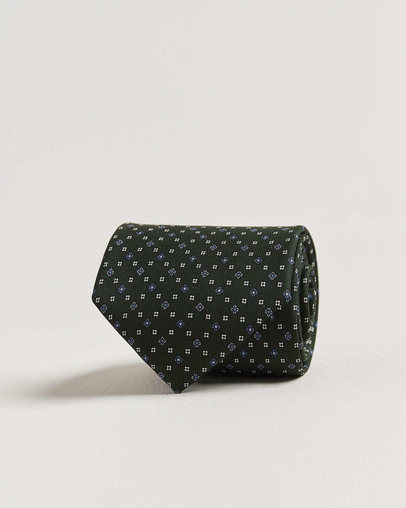 Hombres | Corbatas | E. Marinella | 3-Fold Printed Silk Tie Dark Green