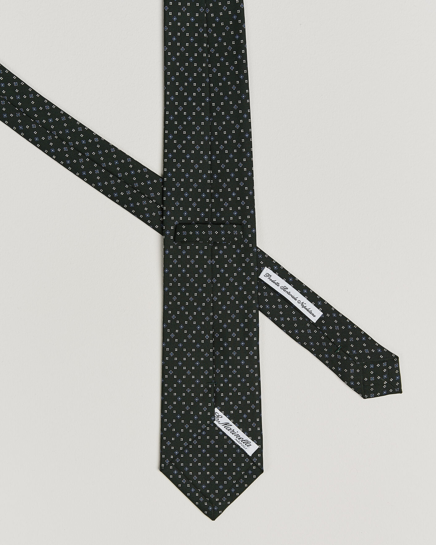 Hombres | Corbatas | E. Marinella | 3-Fold Printed Silk Tie Dark Green