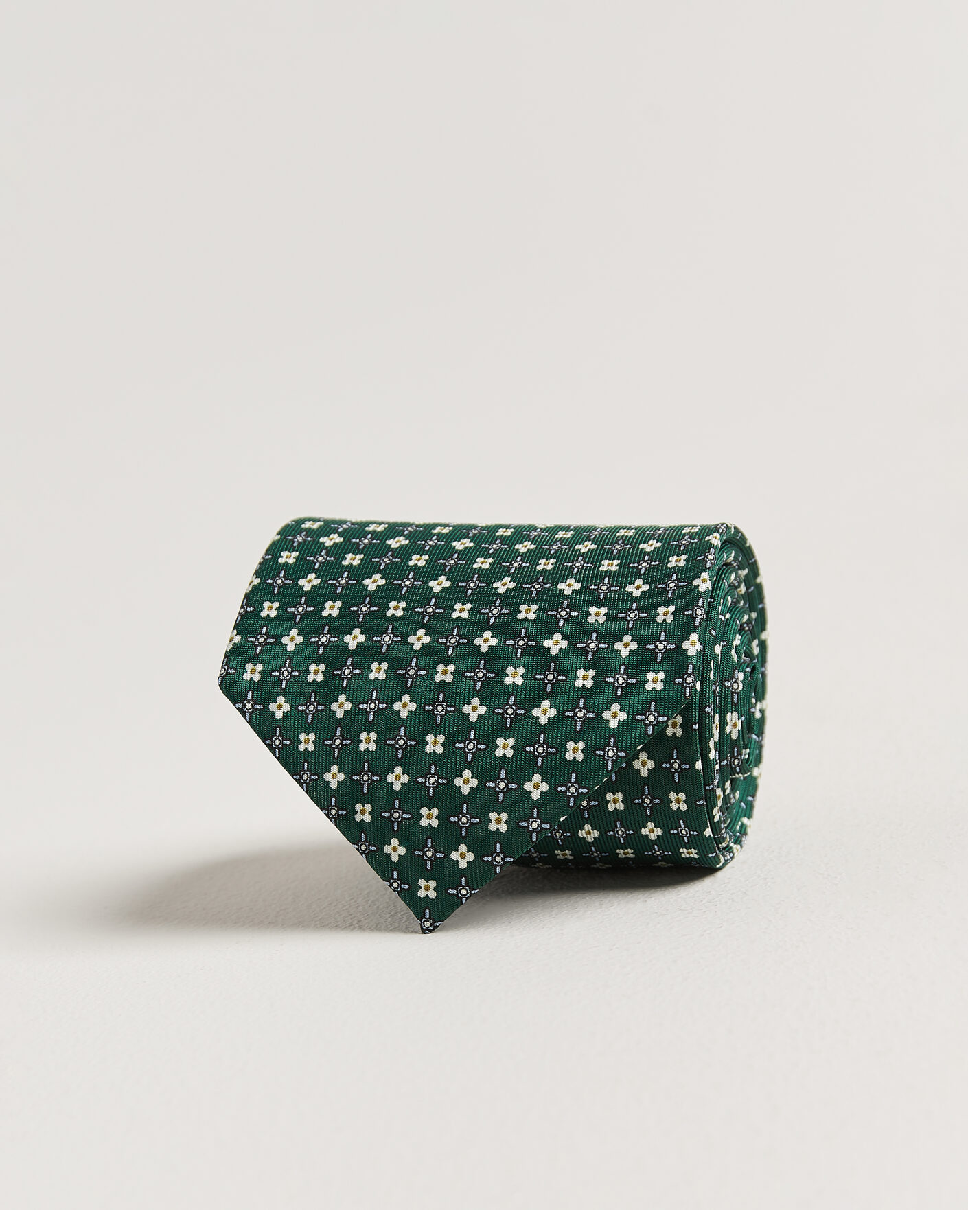 Hombres | Corbatas | E. Marinella | 3-Fold Printed Silk Tie Dark Green