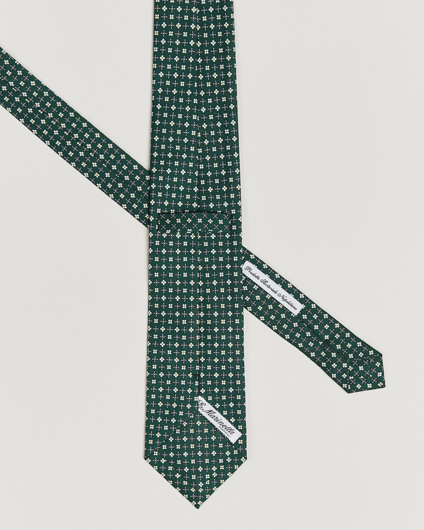 Hombres | Corbatas | E. Marinella | 3-Fold Printed Silk Tie Dark Green