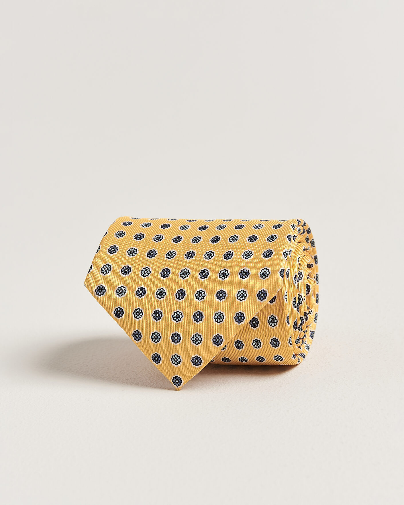 Hombres | Corbatas | E. Marinella | 3-Fold Printed Silk Tie Yellow