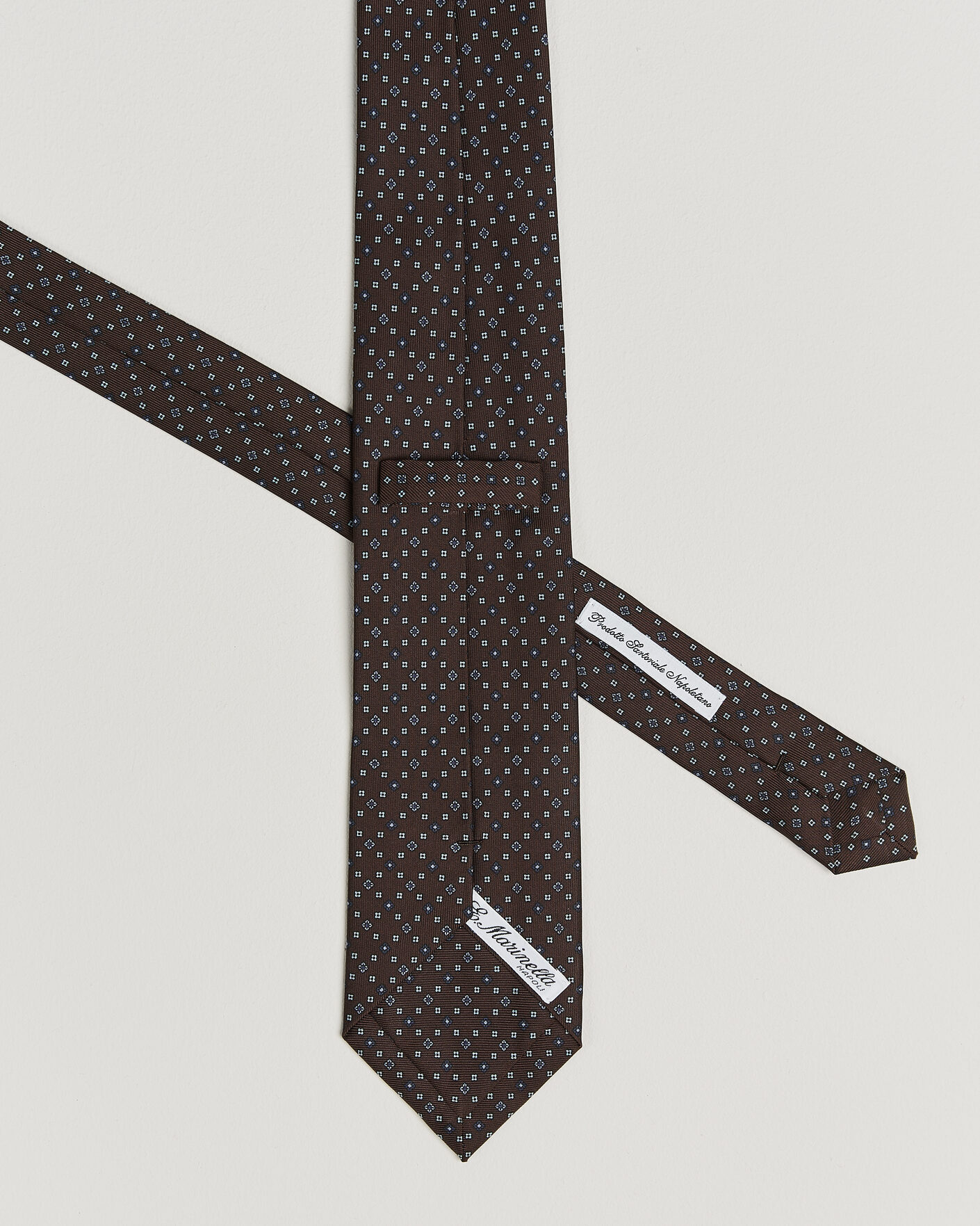 Hombres | Corbatas | E. Marinella | 3-Fold Printed Silk Tie Brown