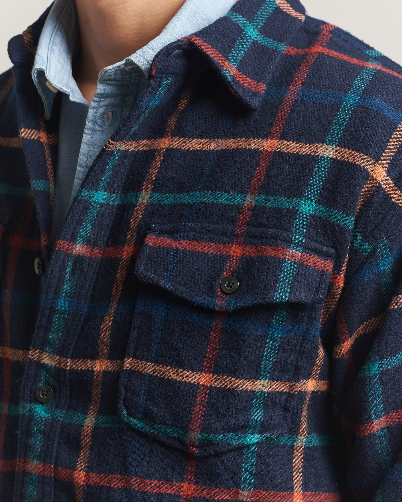 Hombres | Camisas | Pendleton | Big Pocket Shirt Dark Blue Check