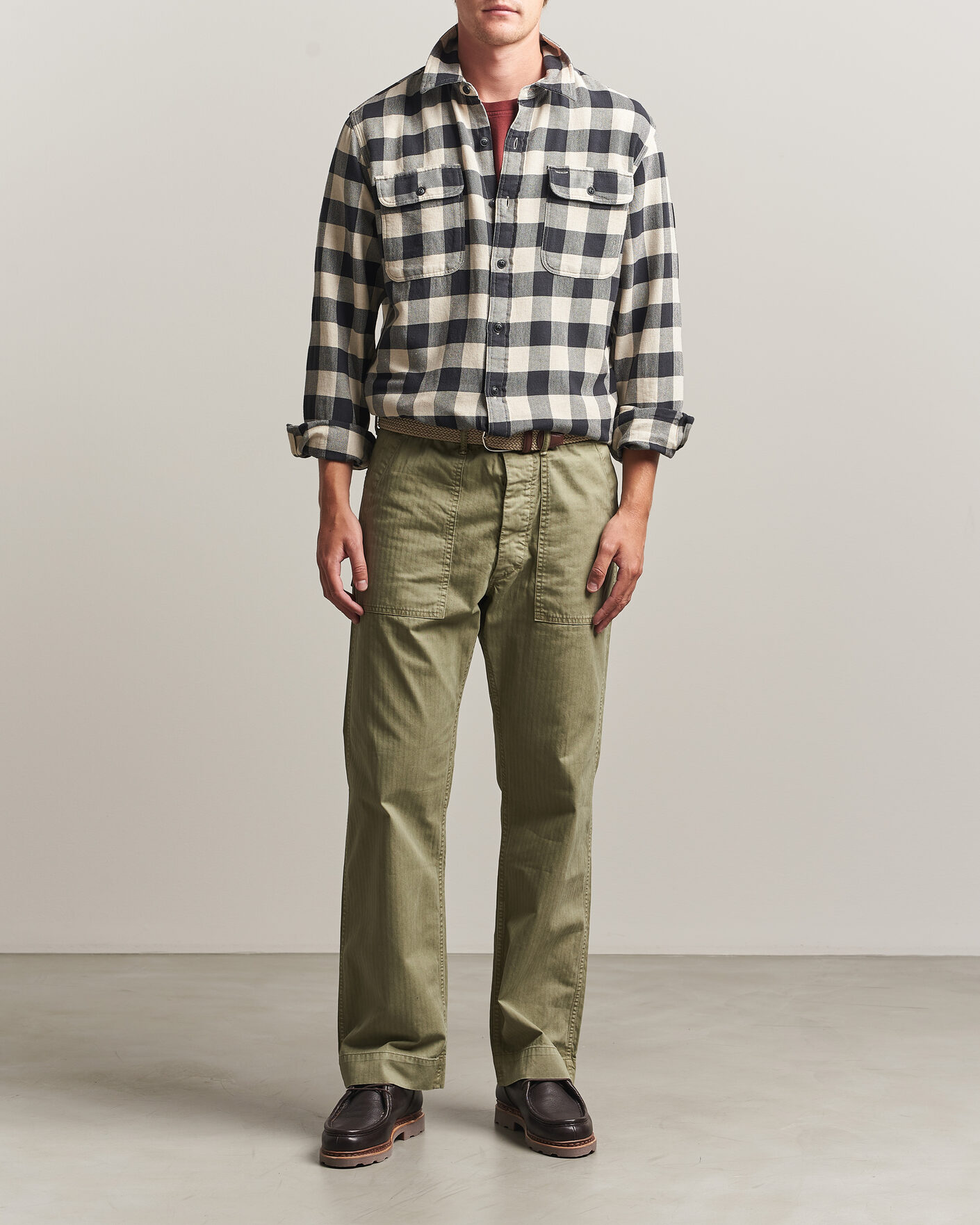 Hombres | Camisas | RRL | Matlock Plaid Shirt Black/Cream
