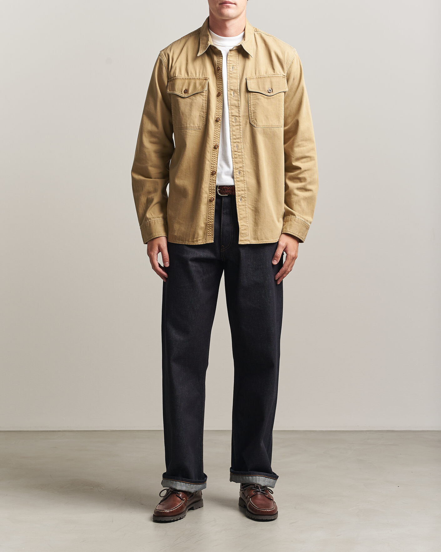 Hombres | Camisas | RRL | Officers Shirt Faded Tan