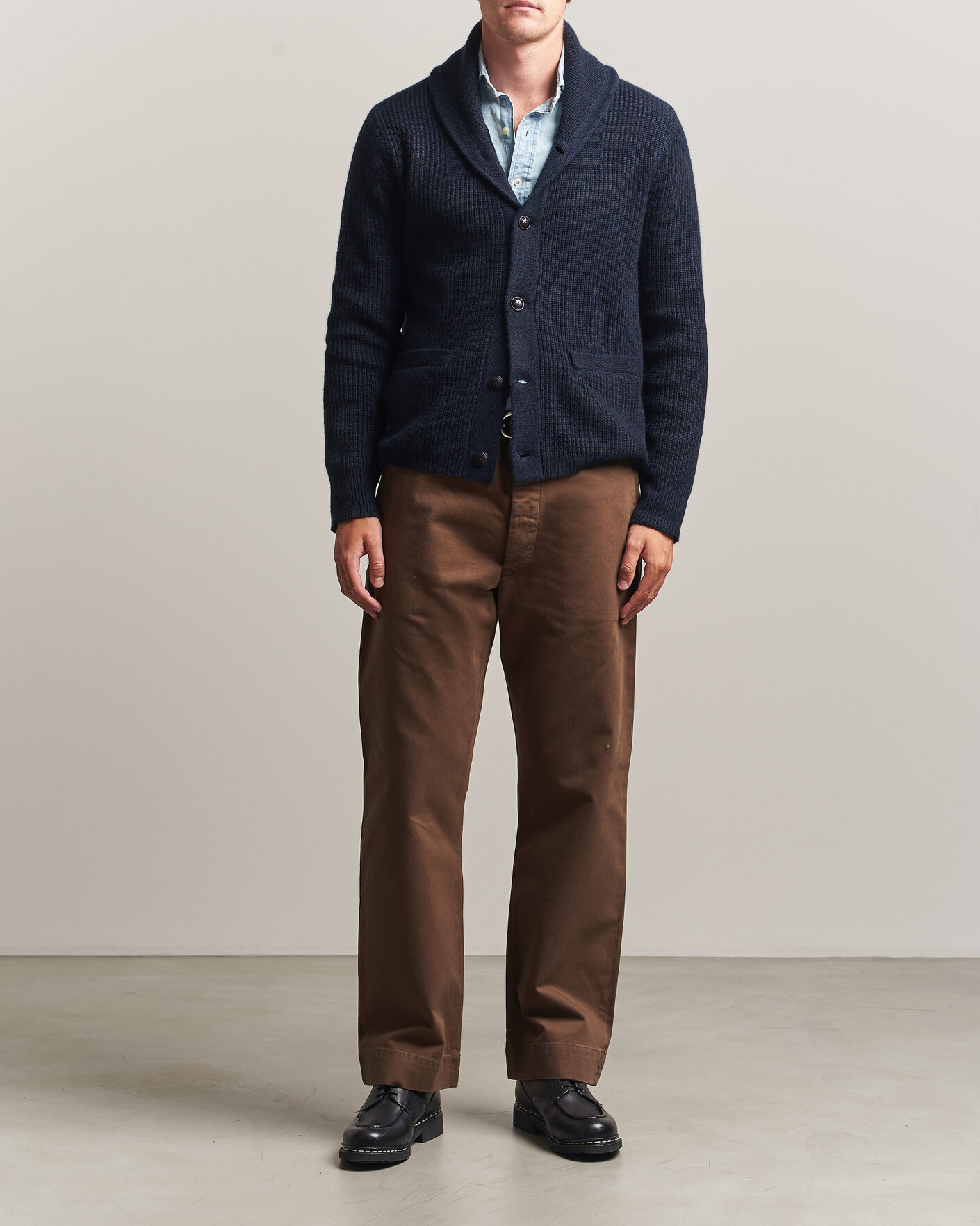 Hombres | Jerséis y prendas de punto | RRL | Cashmere Shawl Collar Cardigan Navy