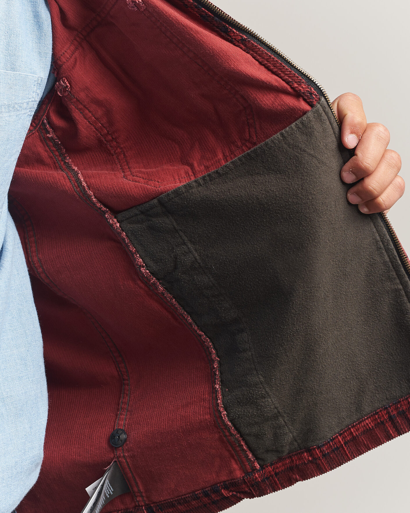 Hombres | Abrigos y chaquetas | RRL | Corduroy Zip Shirt Jacket Red/Black