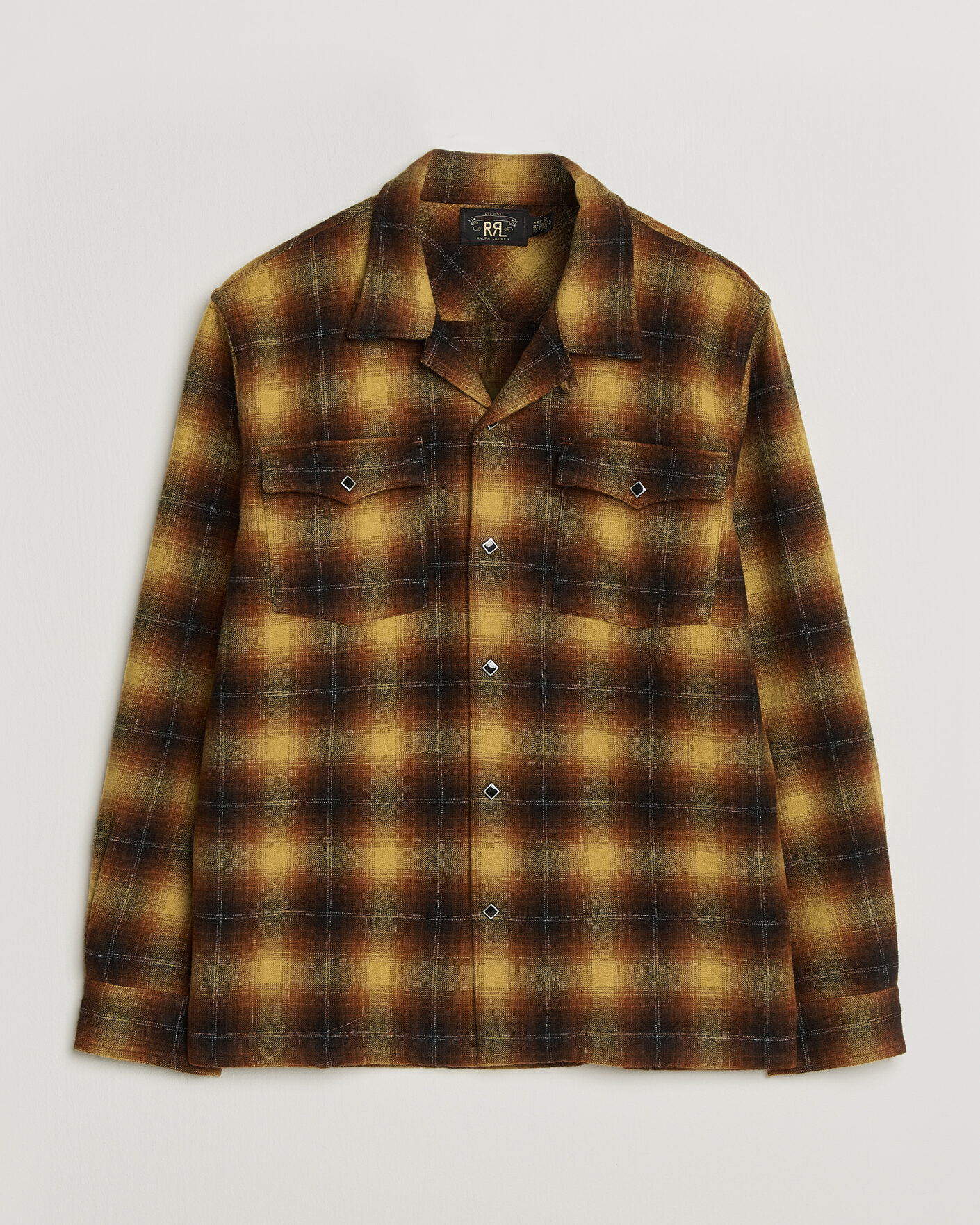 Hombres | Camisas | RRL | Jesse Plaid Camp Shirt Orange/Yellow