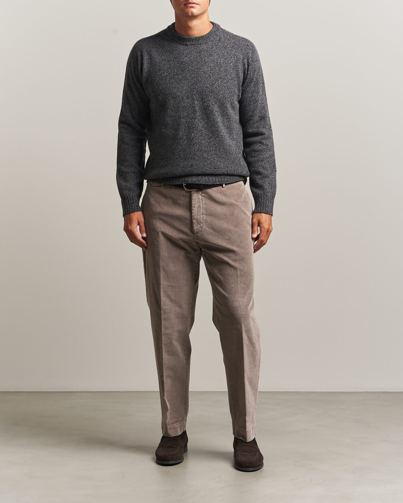 Hombres | Jerséis y prendas de punto | Altea | Wool/Cashmere Crew Neck Pullover Charcoal Melange
