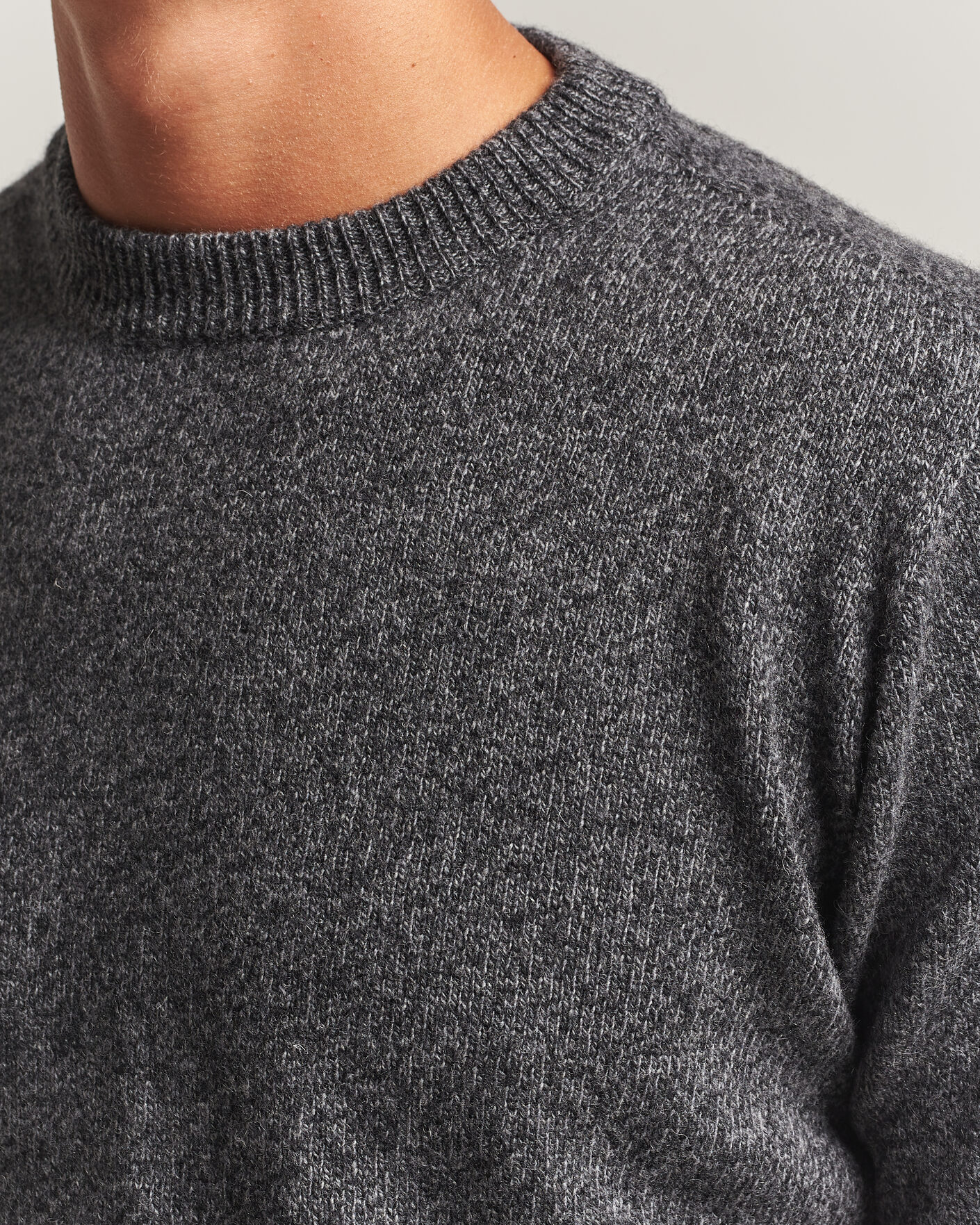 Hombres | Jerséis y prendas de punto | Altea | Wool/Cashmere Crew Neck Pullover Charcoal Melange