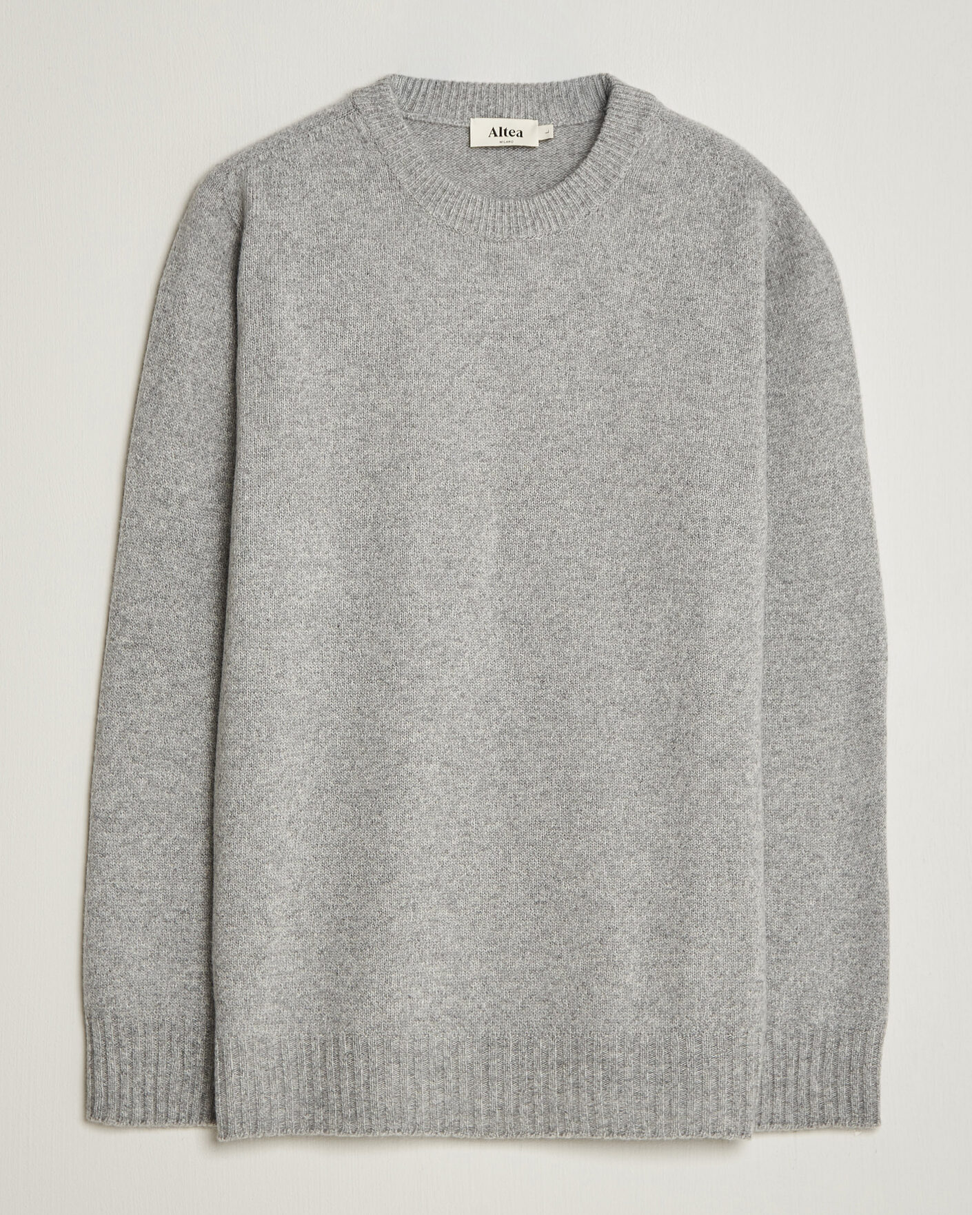 Hombres | Jerséis y prendas de punto | Altea | Wool/Cashmere Crew Neck Pullover Light Grey
