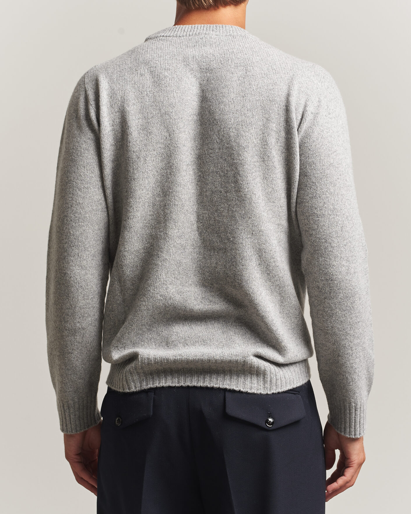 Hombres | Jerséis y prendas de punto | Altea | Wool/Cashmere Crew Neck Pullover Light Grey