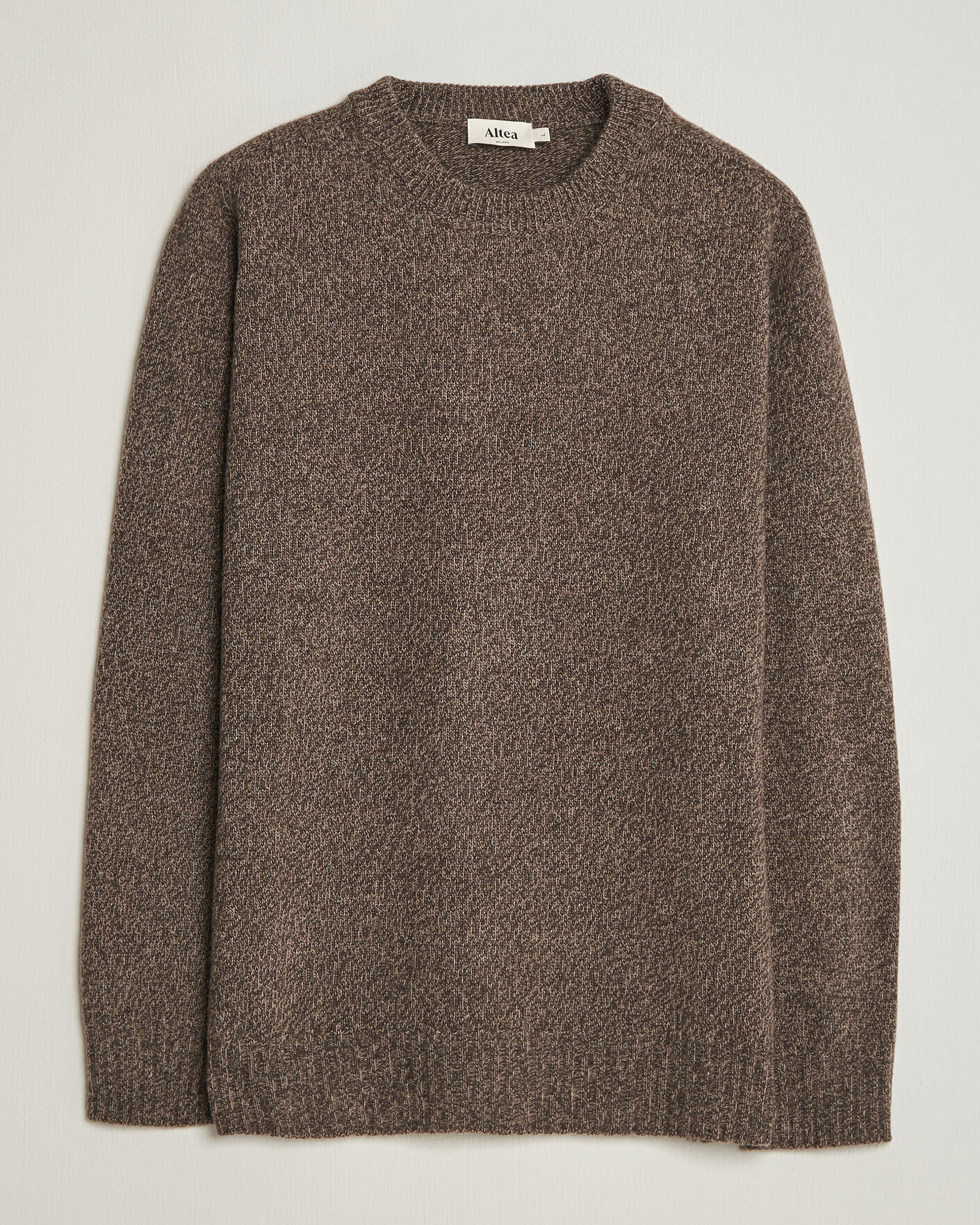 Hombres | Jerséis y prendas de punto | Altea | Wool/Cashmere Crew Neck Pullover Brown Melange