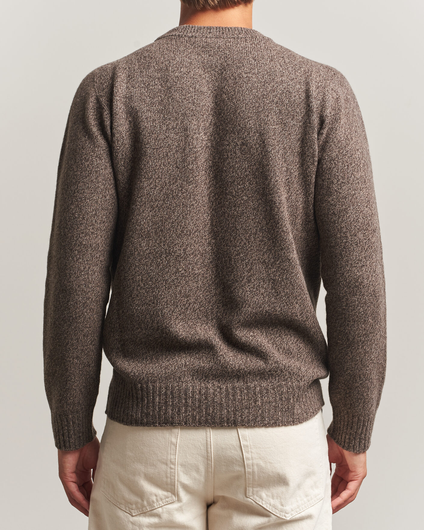 Hombres | Jerséis y prendas de punto | Altea | Wool/Cashmere Crew Neck Pullover Brown Melange