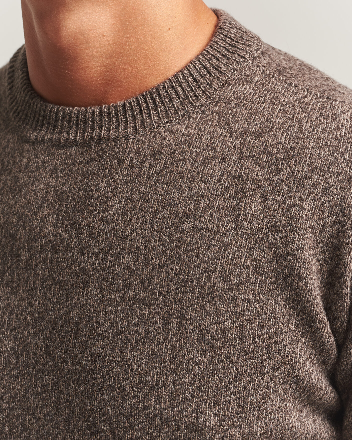 Hombres | Jerséis y prendas de punto | Altea | Wool/Cashmere Crew Neck Pullover Brown Melange