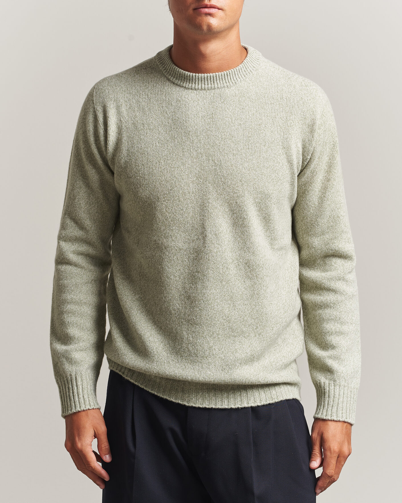 Hombres | Jerséis y prendas de punto | Altea | Wool/Cashmere Crew Neck Pullover Mint Green