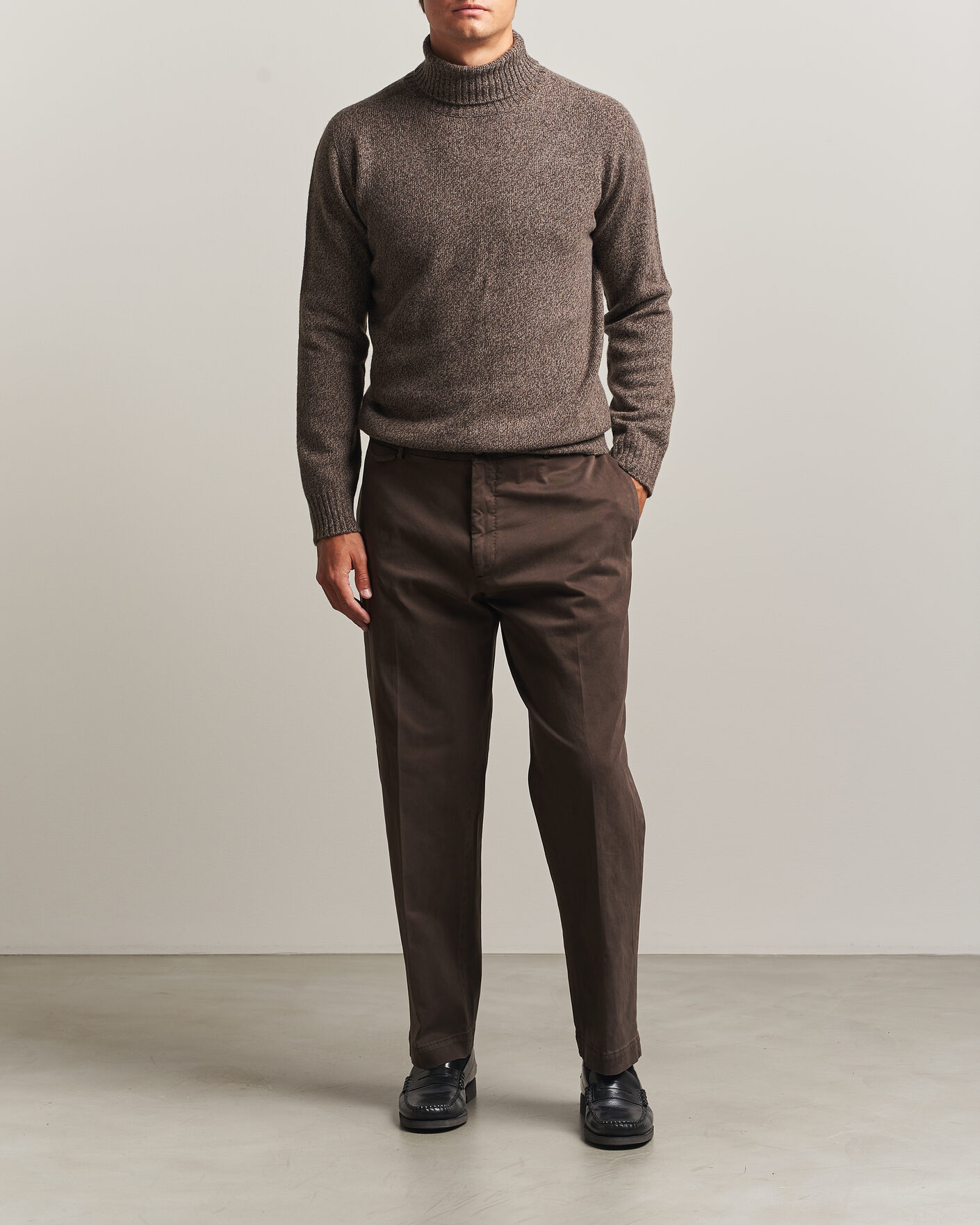 Hombres | Jerséis y prendas de punto | Altea | Wool/Cashmere Rollneck Brown Melange