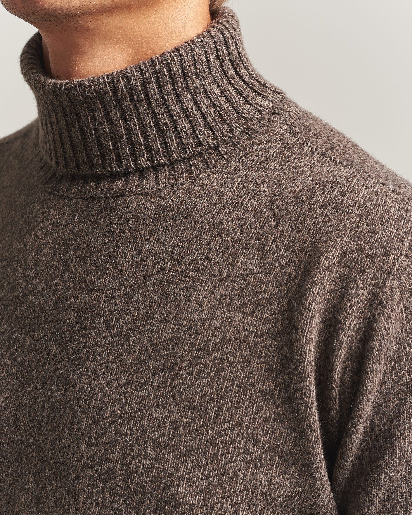 Hombres | Jerséis y prendas de punto | Altea | Wool/Cashmere Rollneck Brown Melange