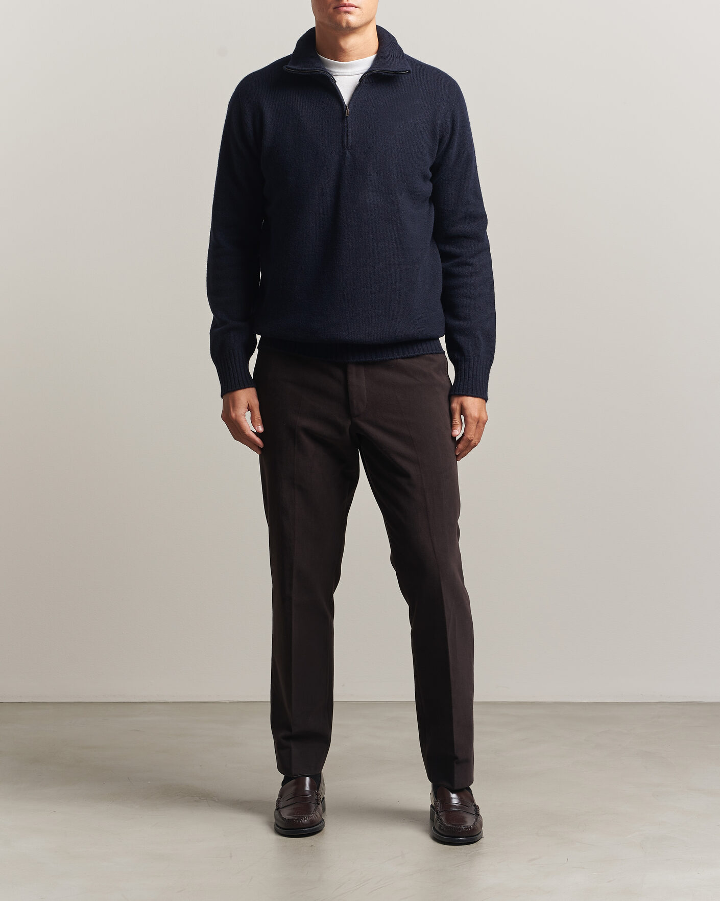 Hombres | Jerséis y prendas de punto | Altea | Wool/Cashmere Half Zip Navy